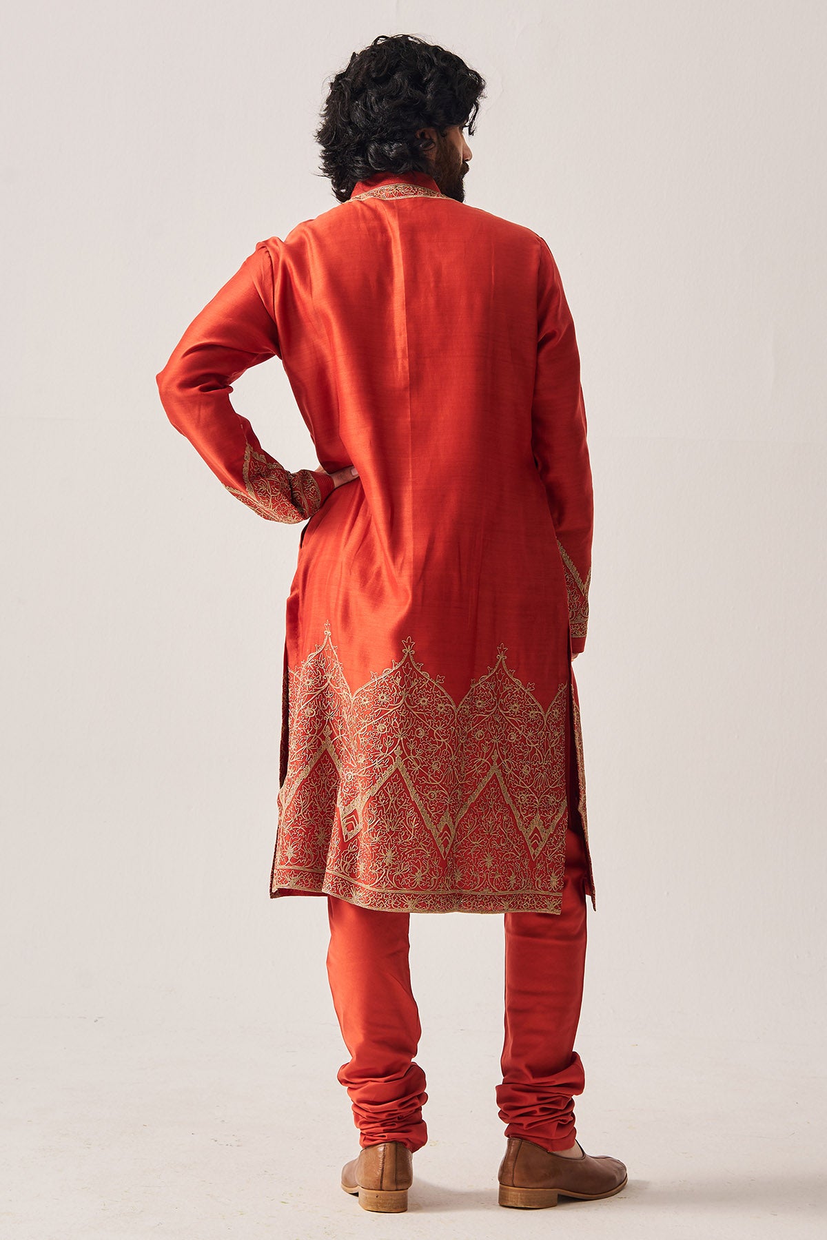 Rust Dori Embroidered Kurta Set