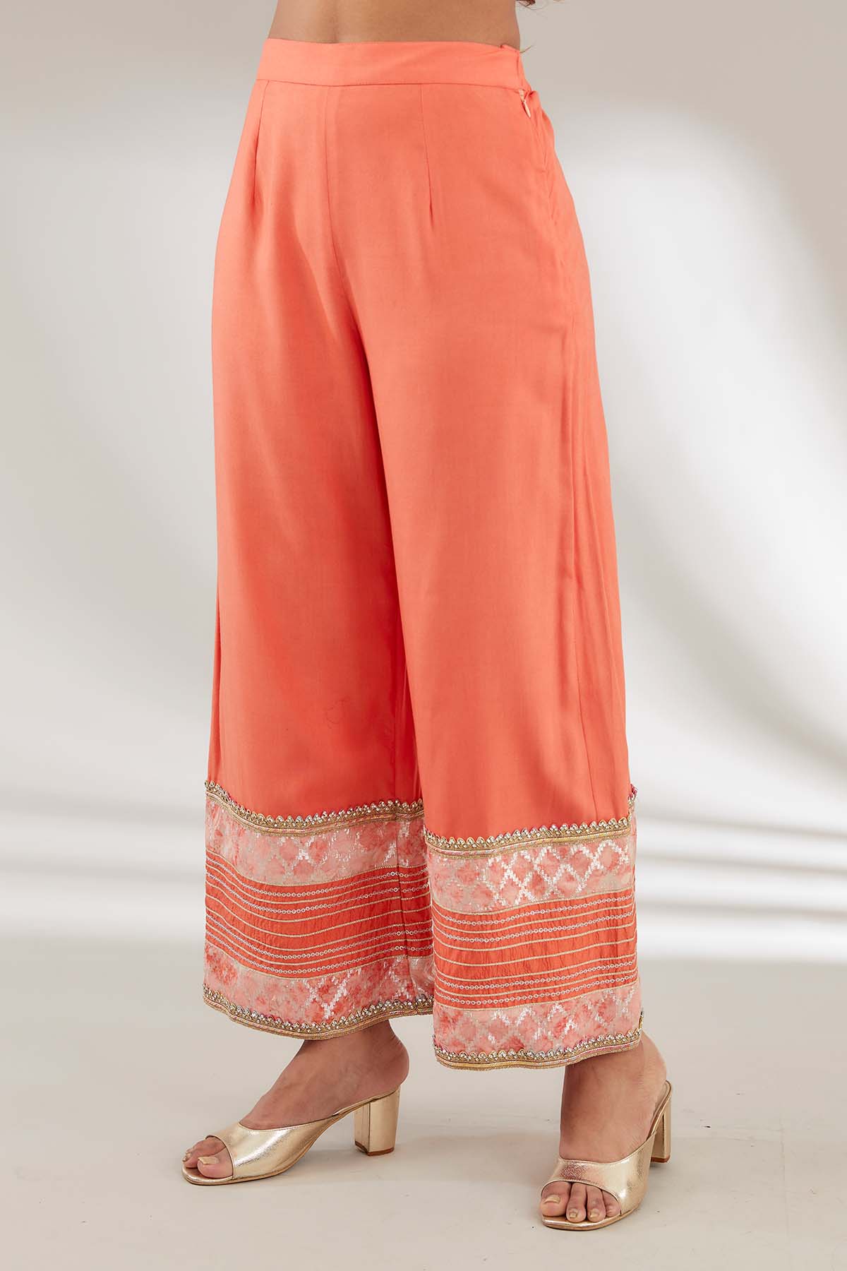 Rust Embroidered Long Kurta Set