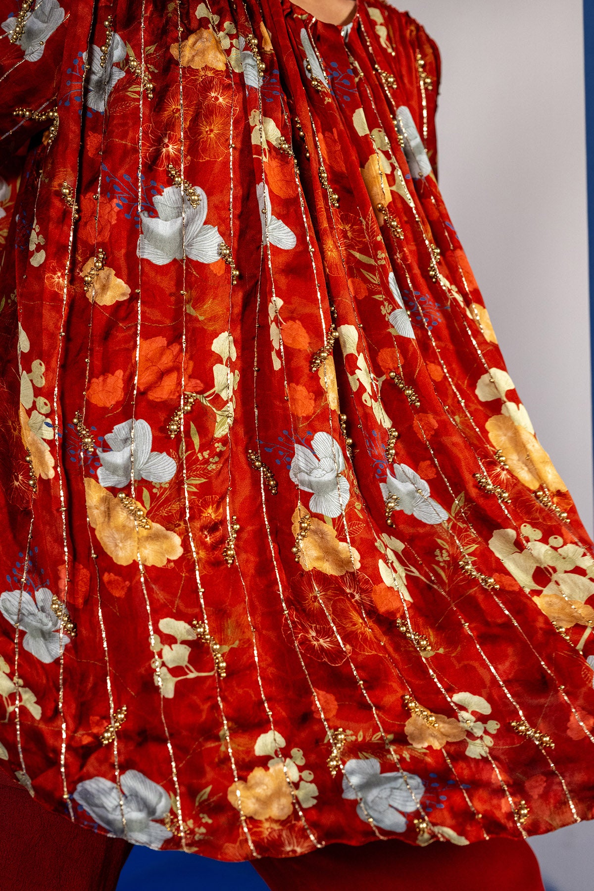 Rust Gathered Short Kurta Set