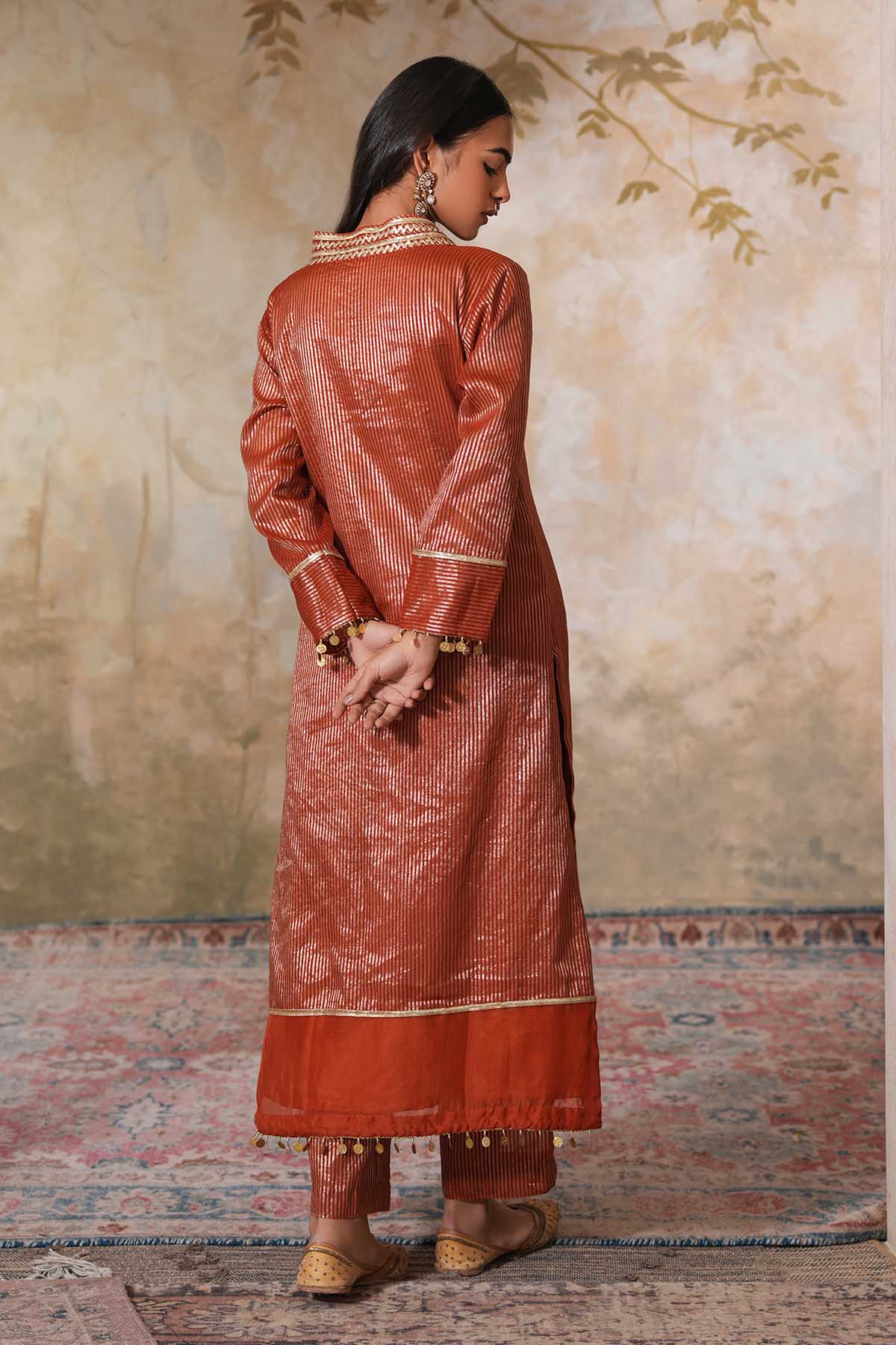 Rust Gota Embellished Kurta