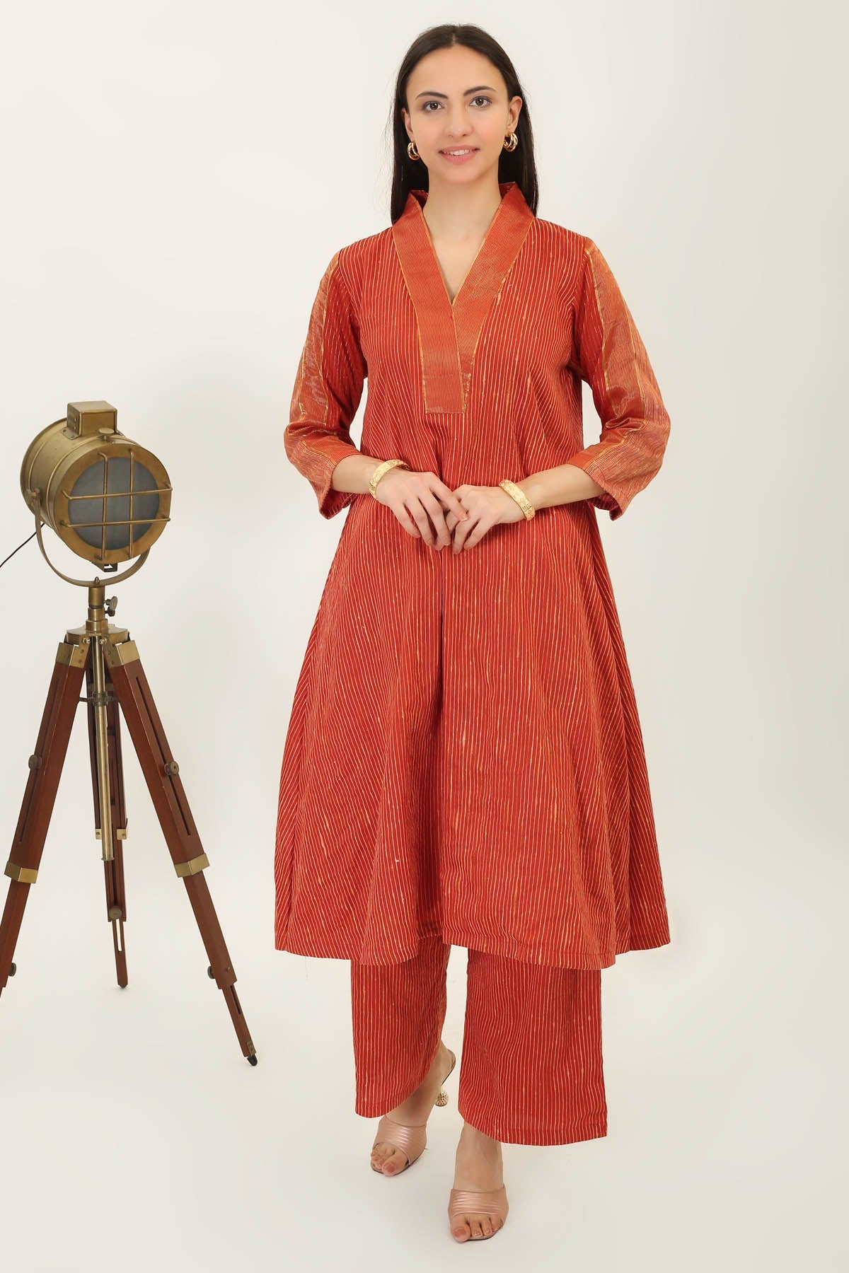 Buy Simply Kitsch Rust Kurta Set for Women online available at ScrollnShops