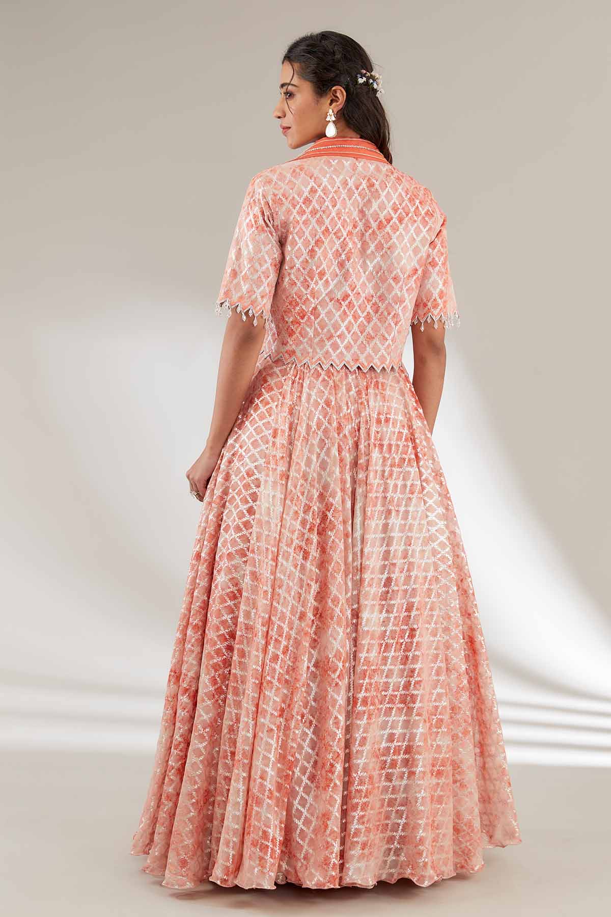 Rust Orange Jacket & Lehenga