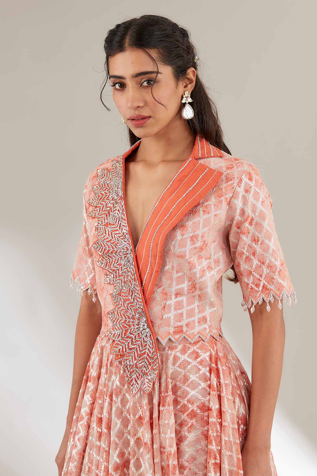 Rust Orange Jacket & Lehenga