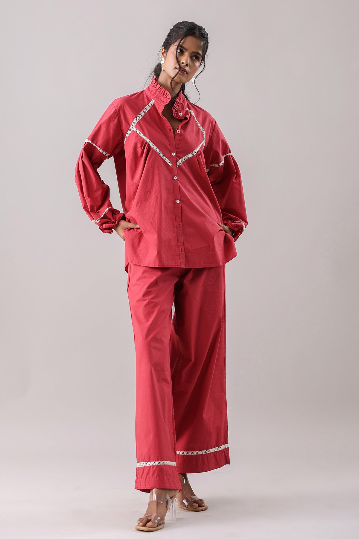 Buy Rust Oversized Shirt & Pants by Why Look West for women online at ScrollnShops