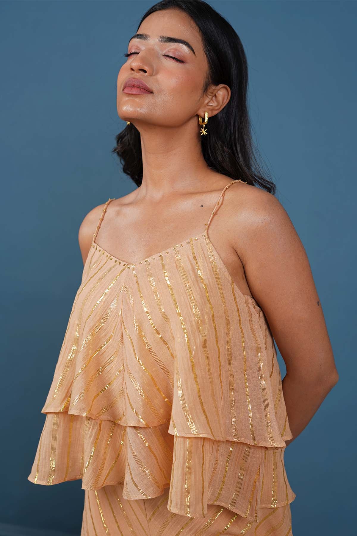 Rust Ruffled Cotton Co-ord Set