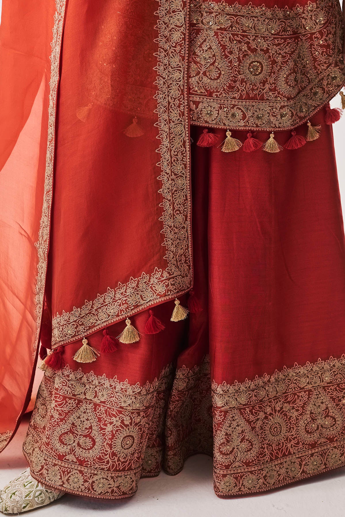 Rust Sequins Kurta And Pants