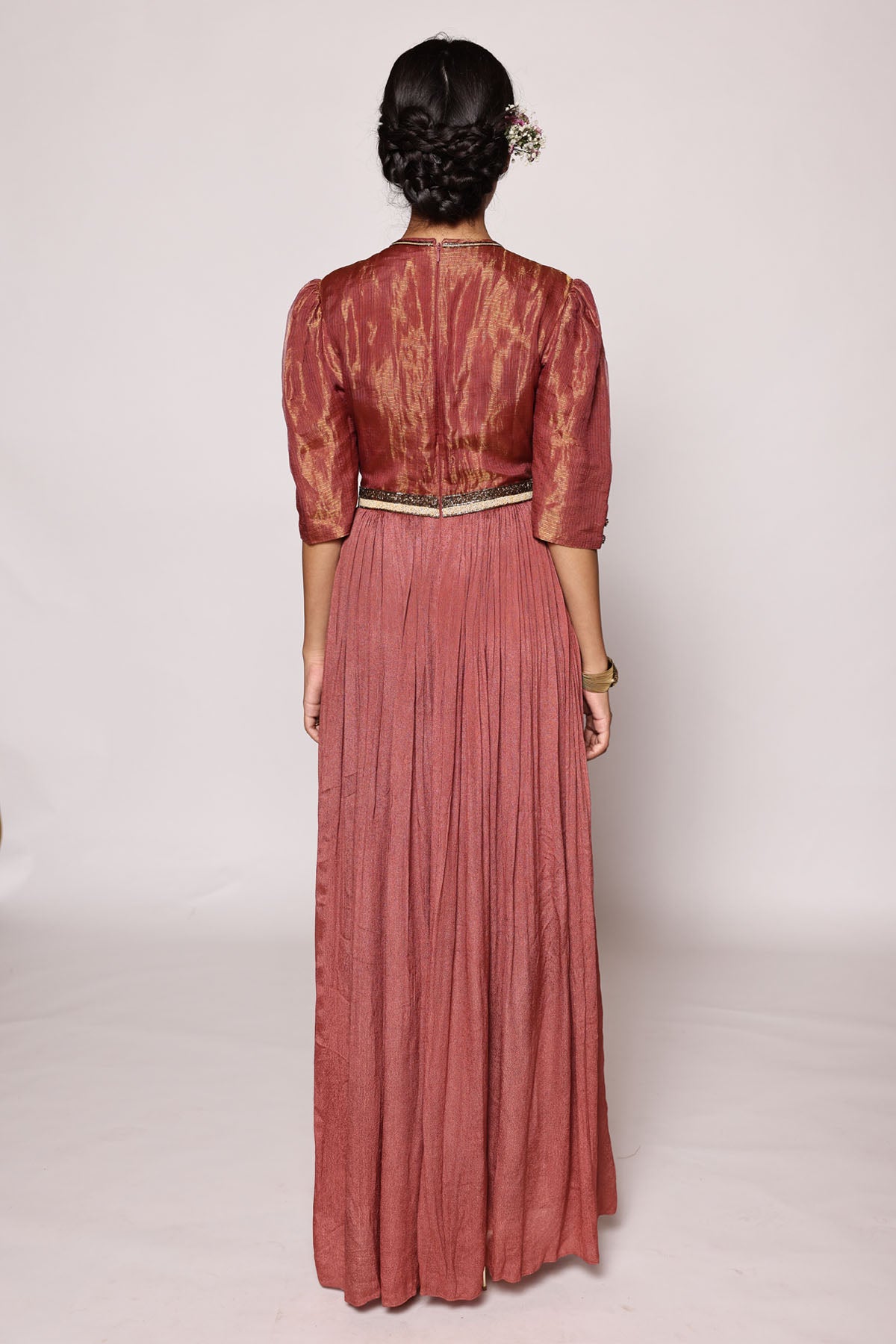 Rusty Red Embroidered Jumpsuit