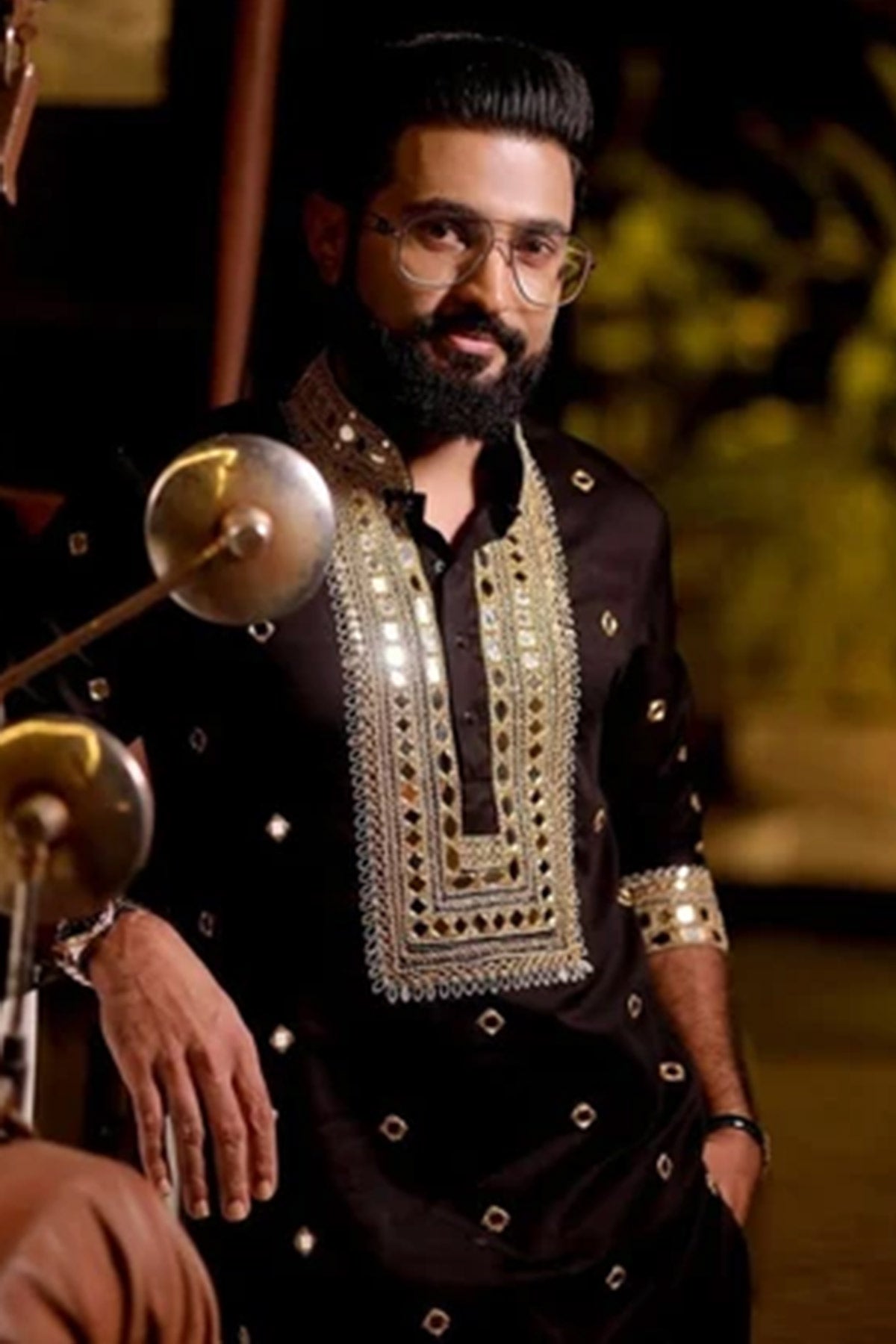 S.Lachko Embroidery Black Kurta