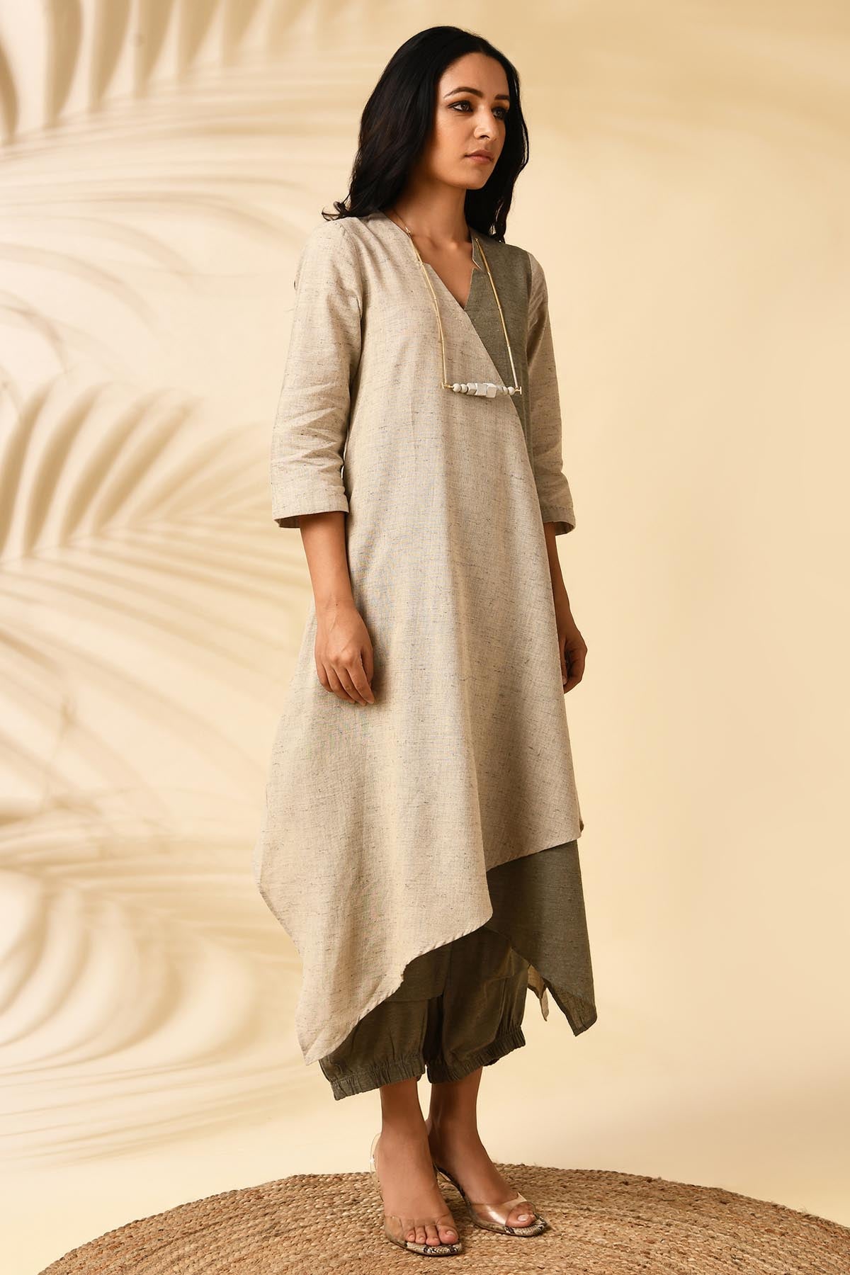 Colorblock Overlap Tunic & Pants