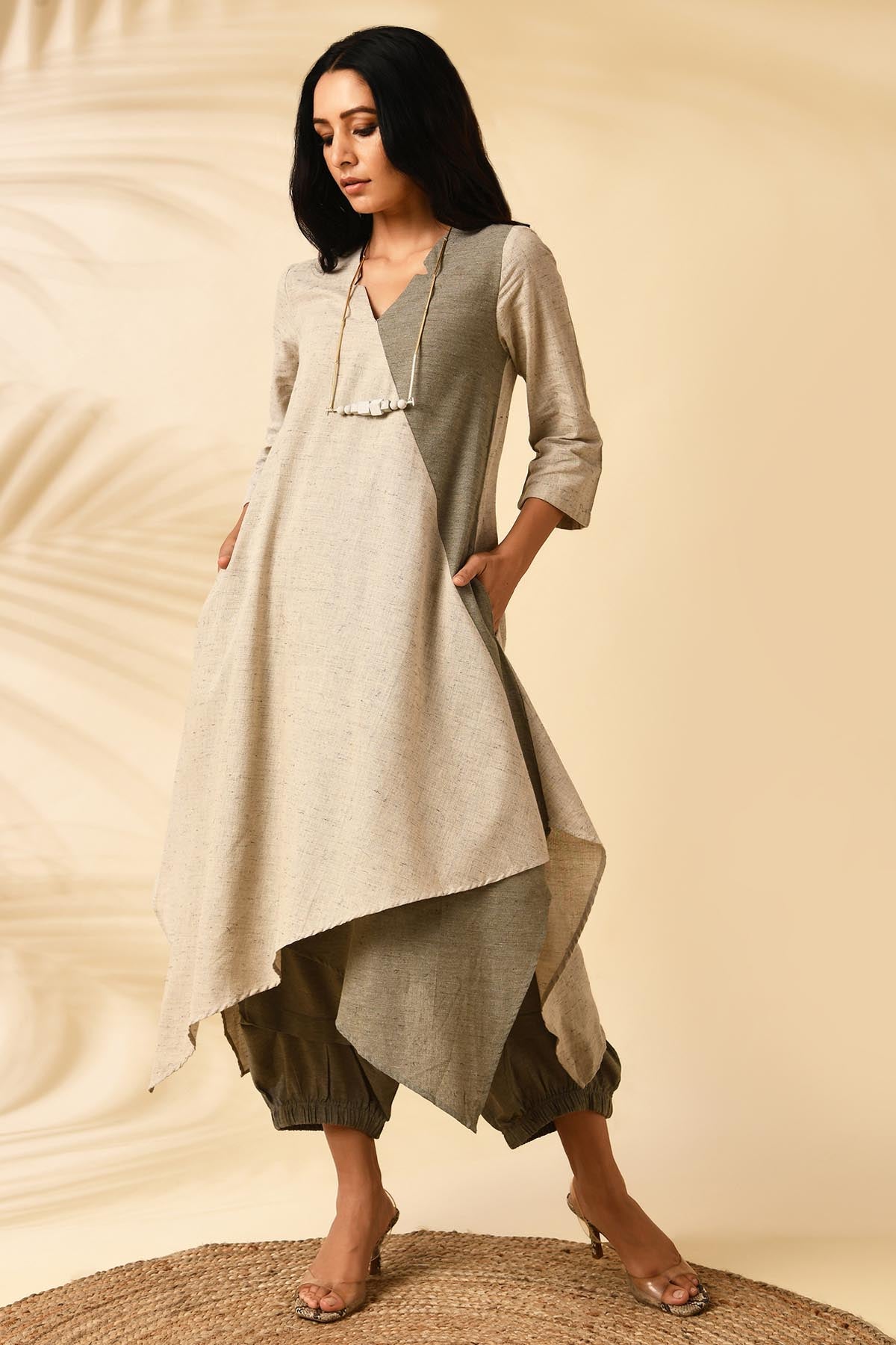 Colorblock Overlap Tunic & Pants