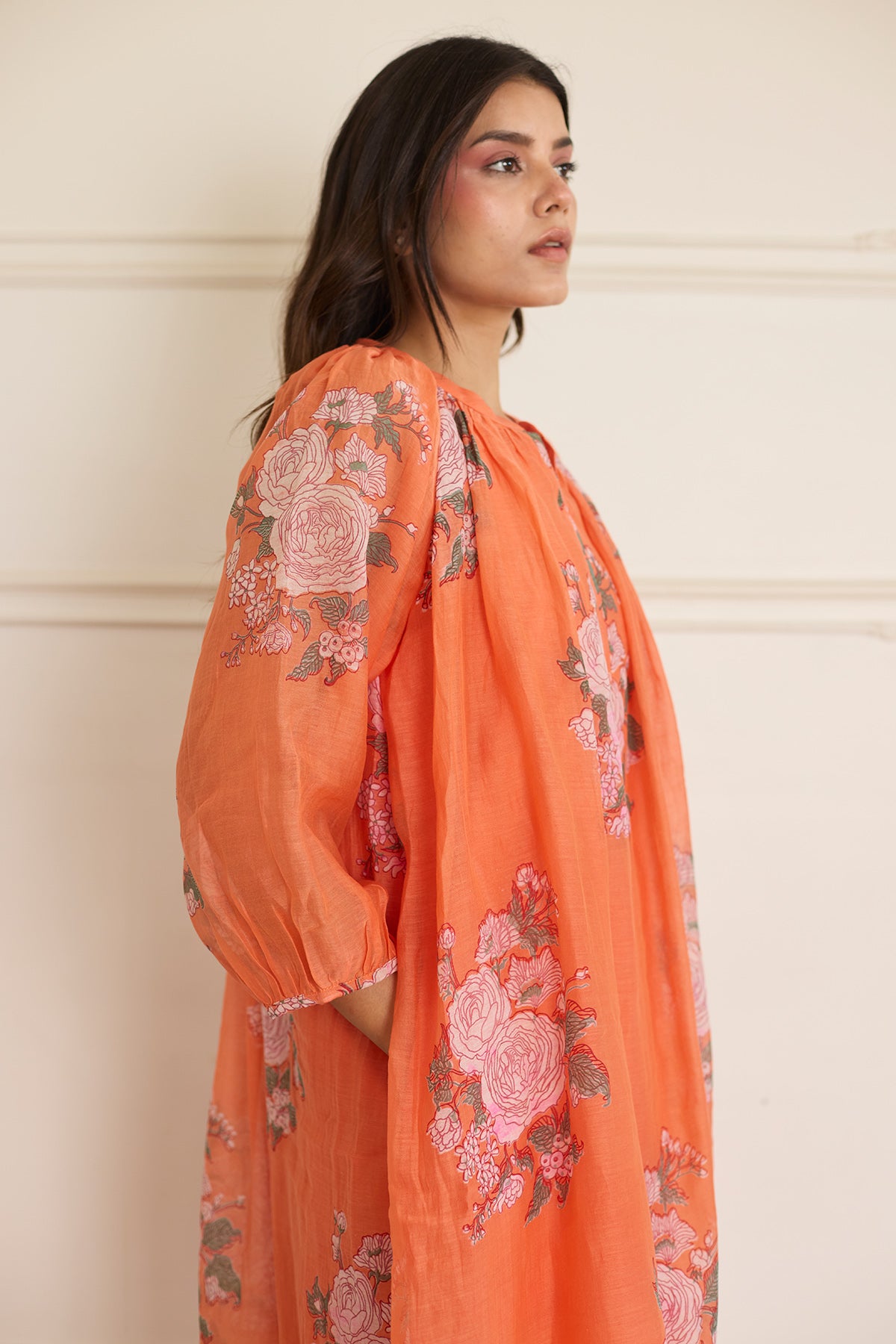 Saffron Blockprint Kurta & Pant