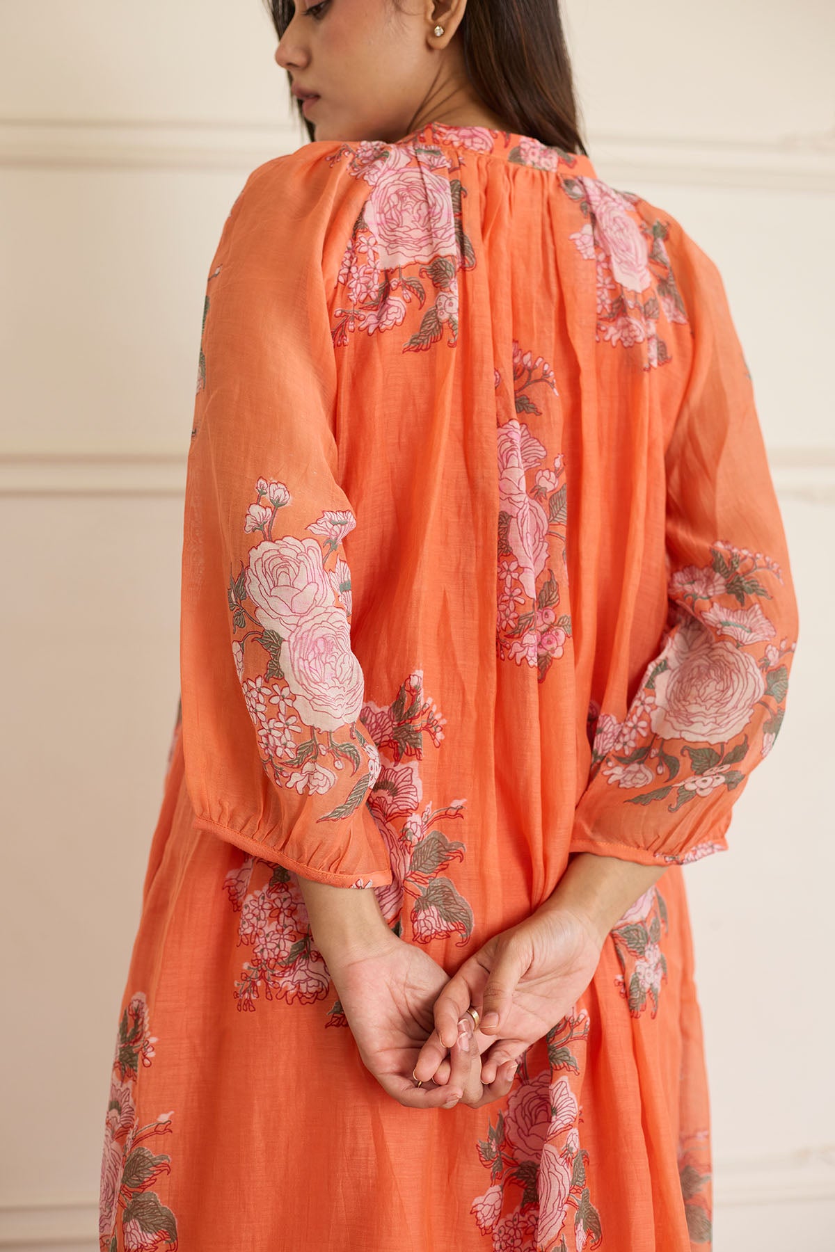 Saffron Blockprint Kurta & Pant
