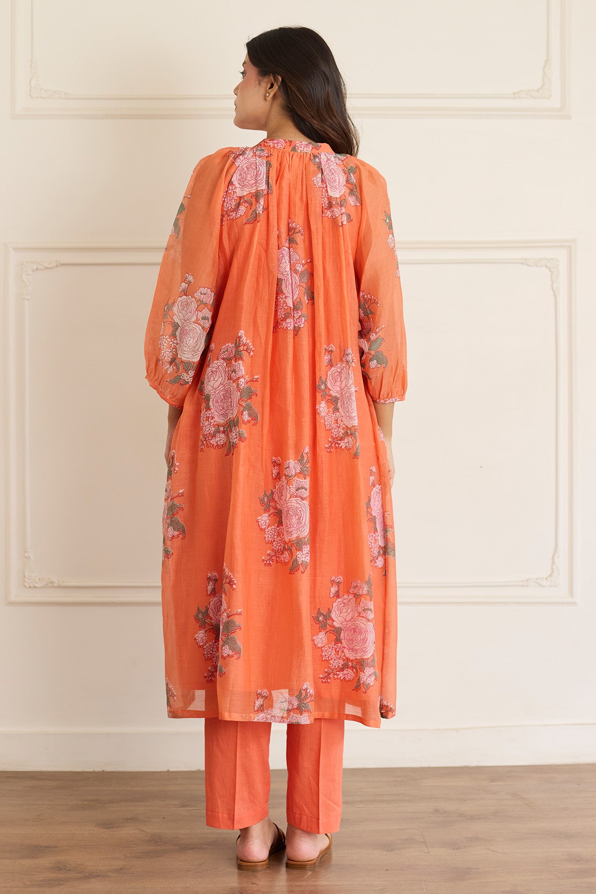 Saffron Blockprint Kurta & Pant