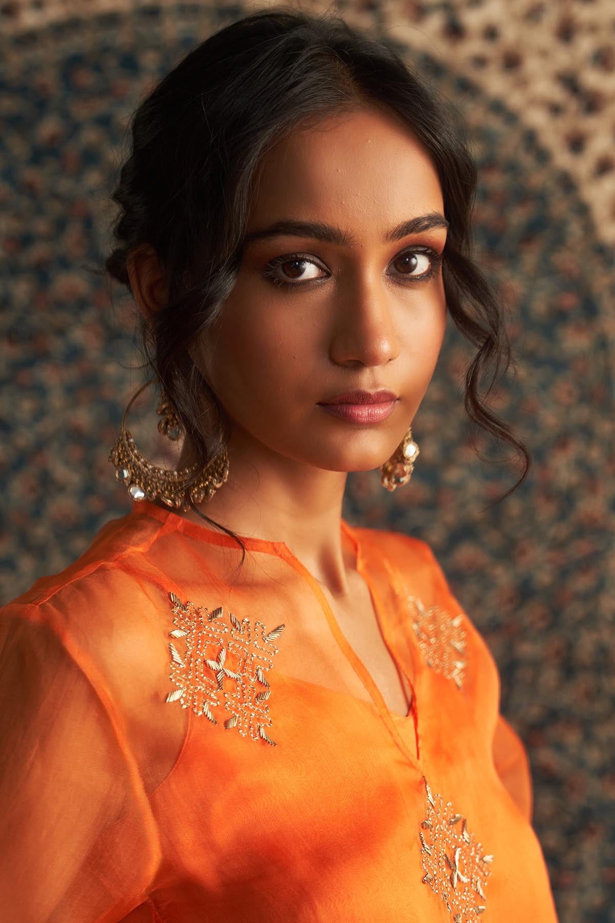 Saffron Embroidered Pants Set