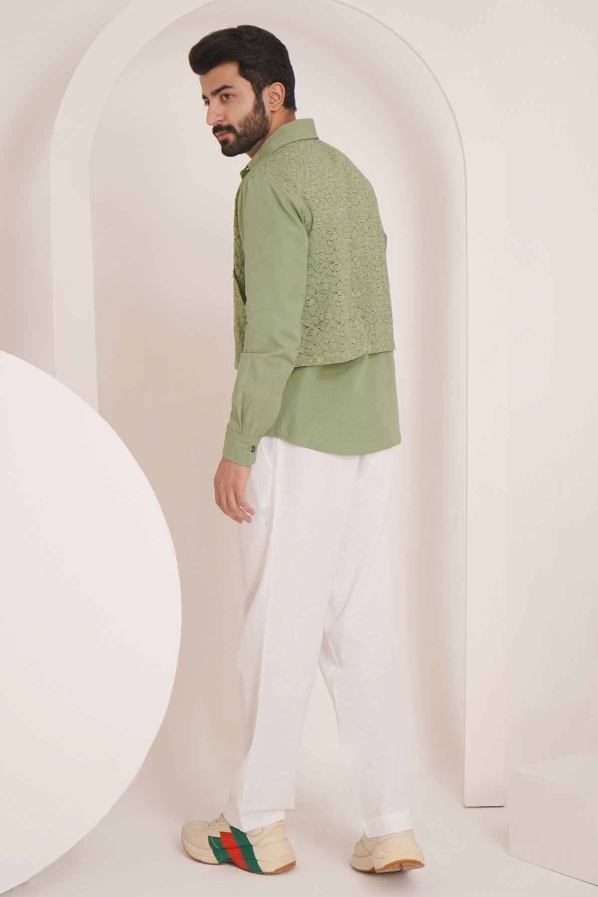 Sage Green Cotton Knit Shirt