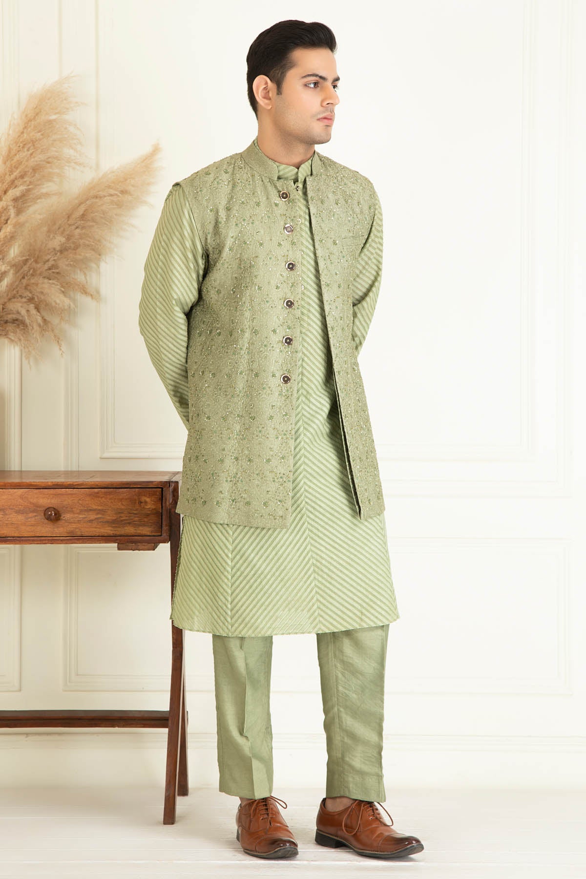 Sage Green Jacket Set