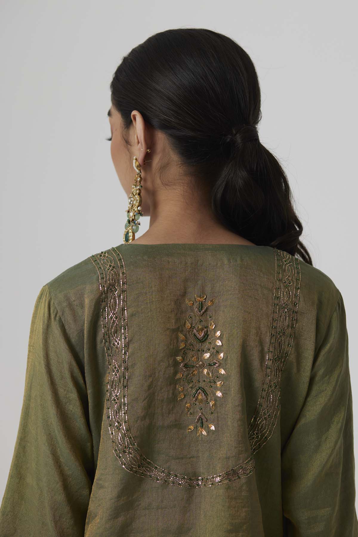 Sage Green Embroidered Kurta Set