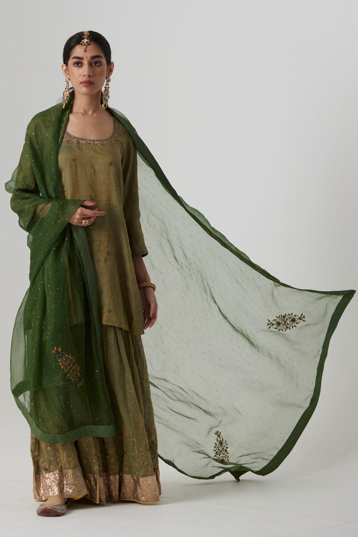 Sage Green Embroidered Kurta Set
