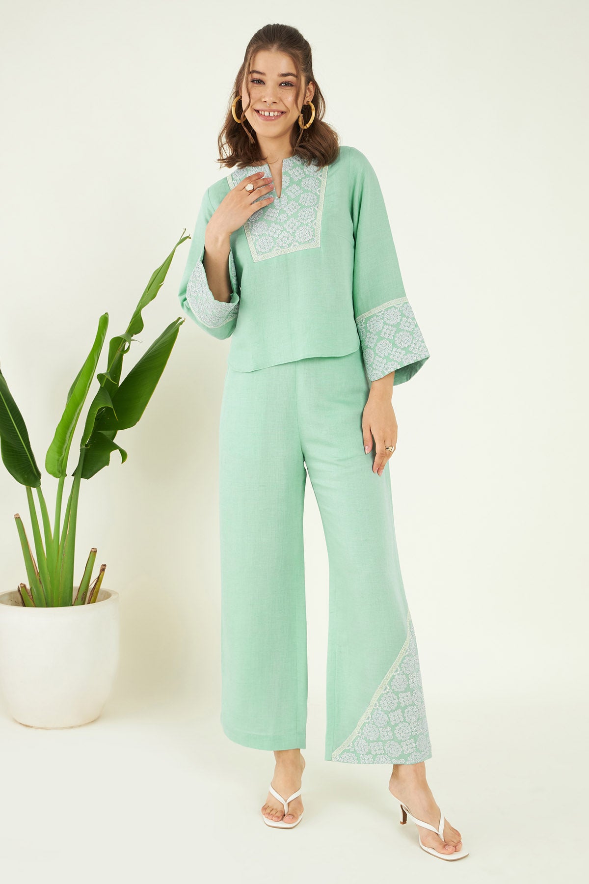 Sage Green Linen Co-ord Set