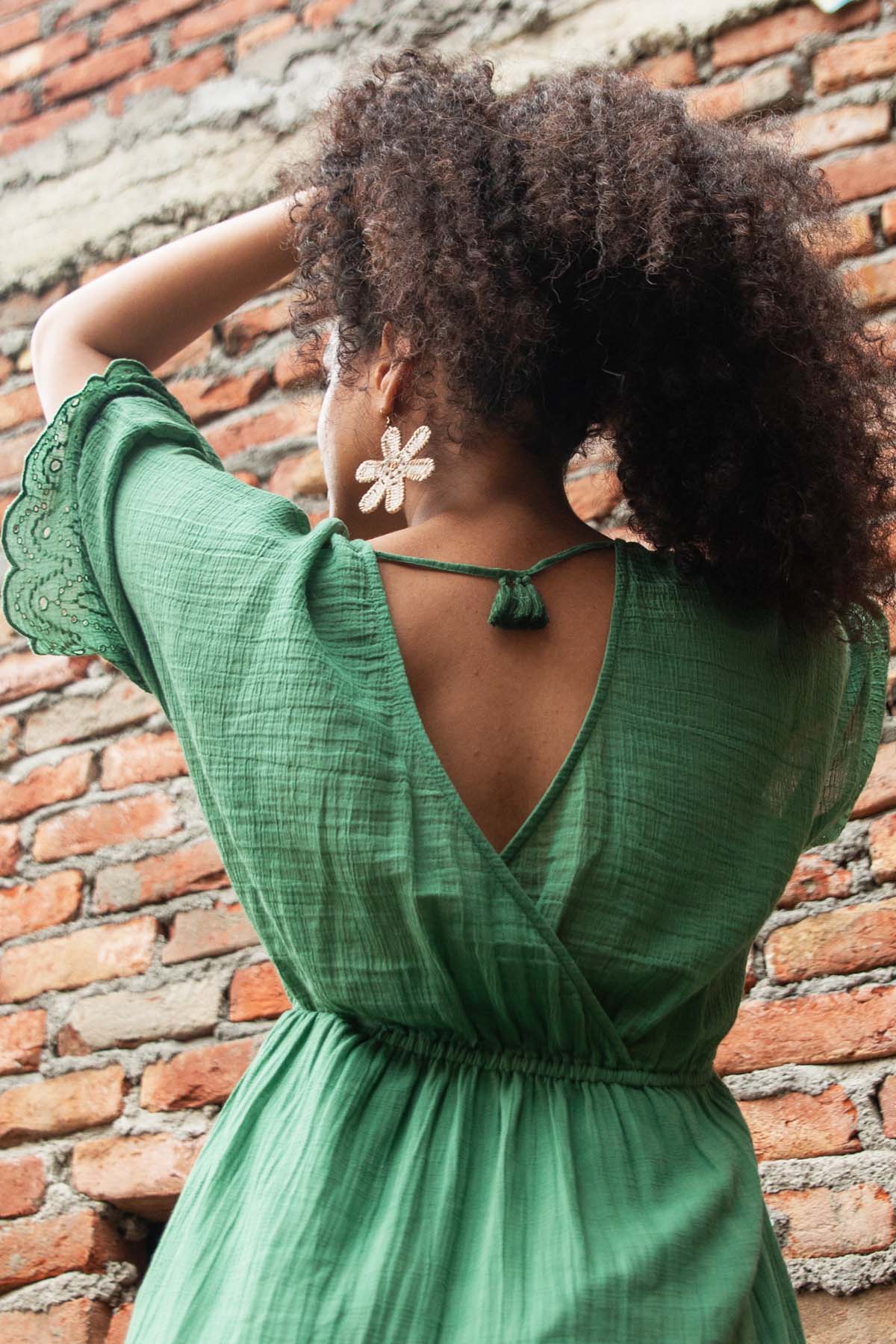 Sage Green Short Dress Kaftan