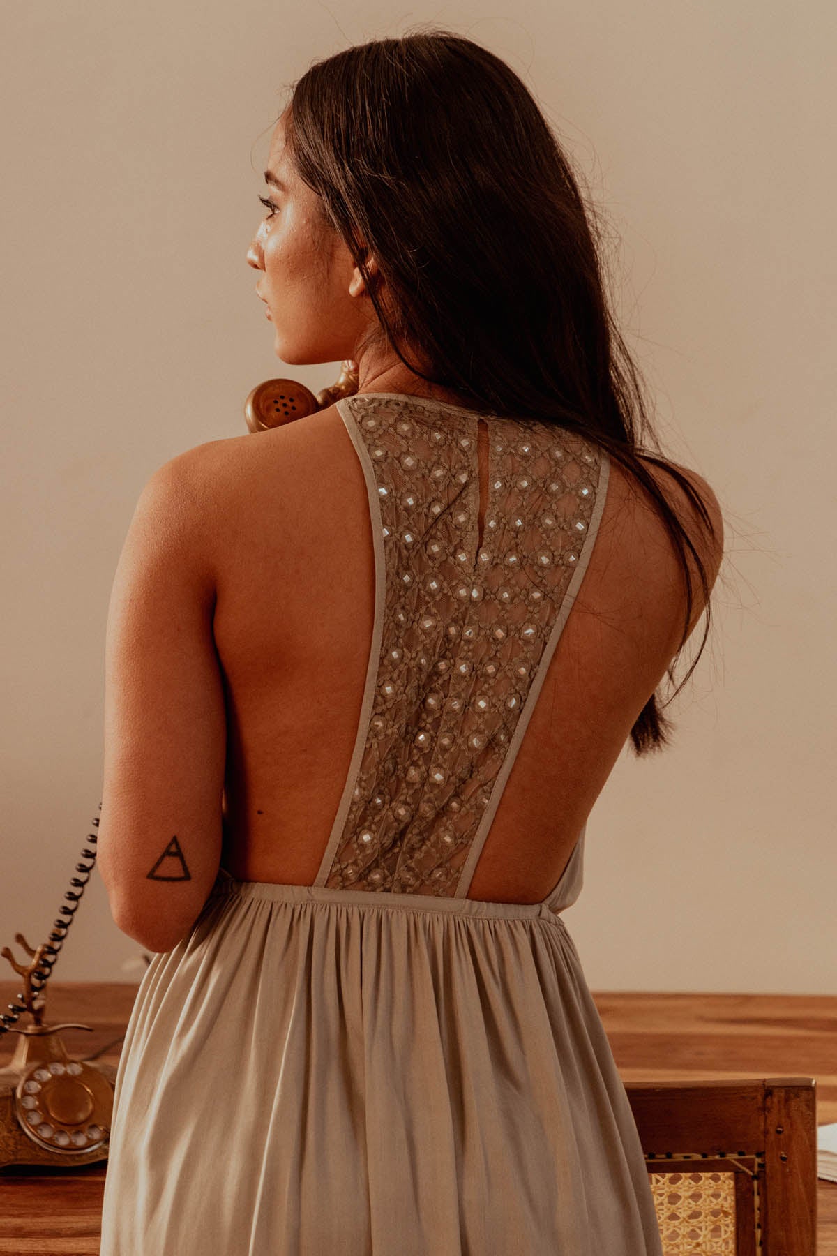 Sage Green Strappy Long Dress