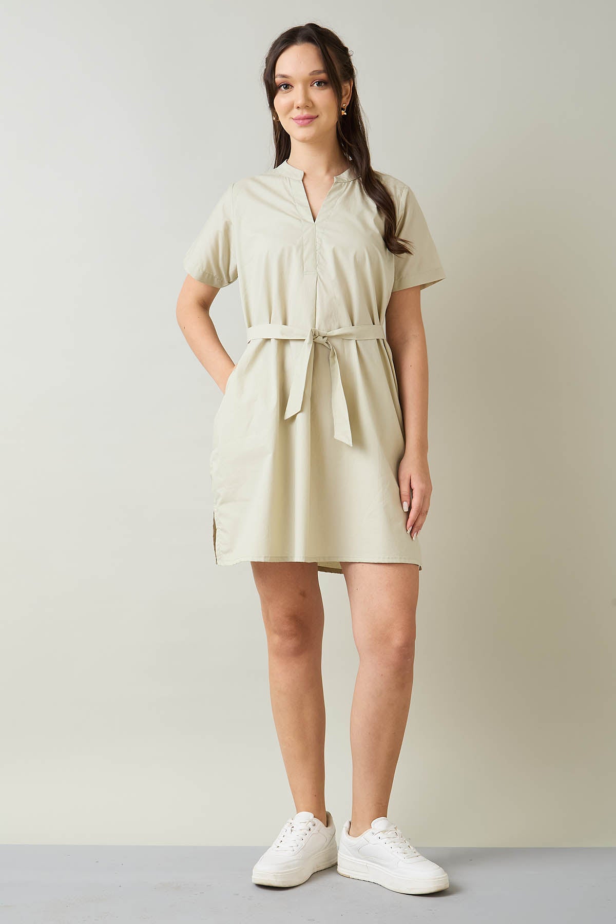 Buy Sage 100% Cotton Poplin Dress by 7teen12 for women online at ScrollnShops