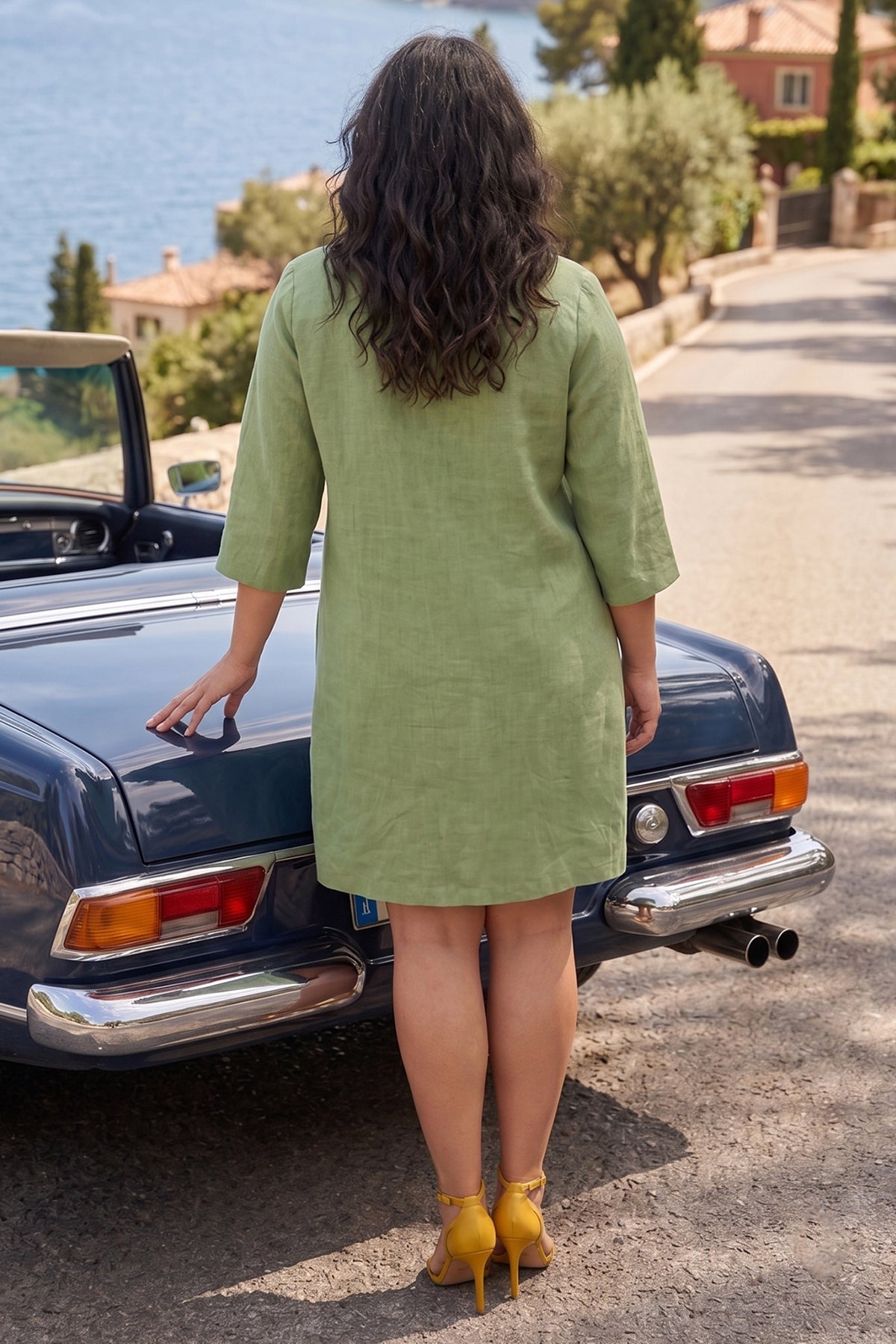 Sage Green Button Shirt Dress