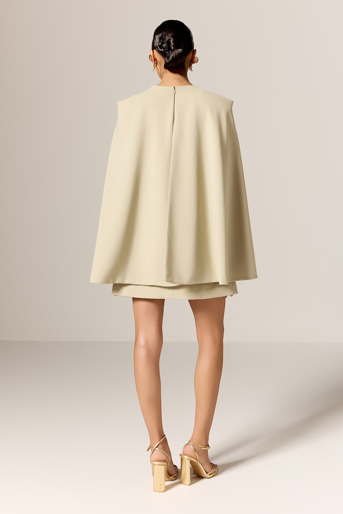 Sage Green Cape Sleeves Dress