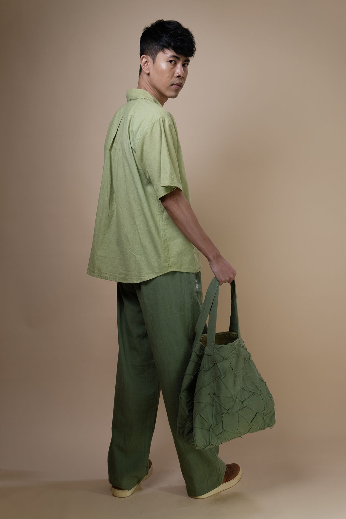 Sage Green Cotton Bush Shirt
