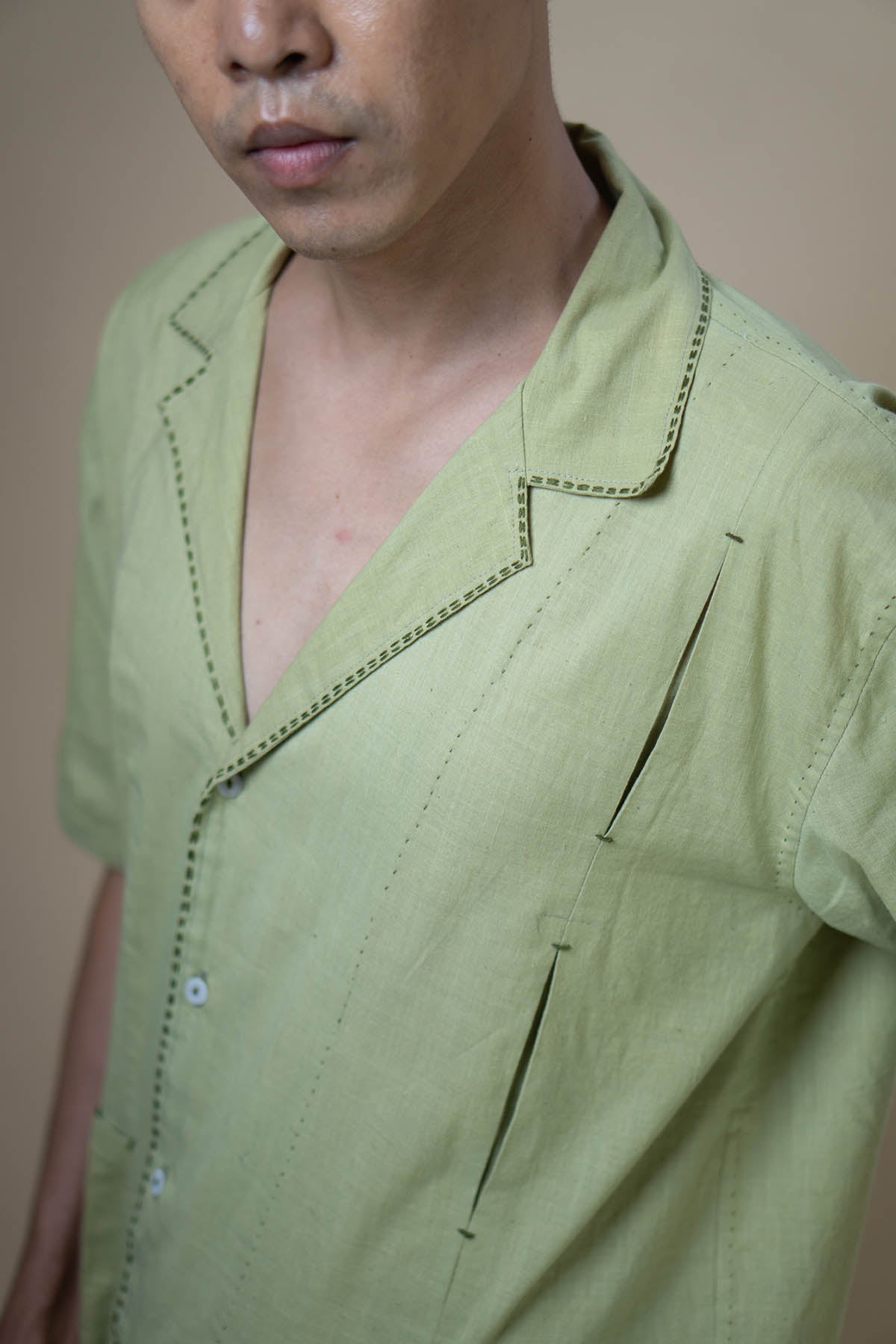 Sage Green Cotton Bush Shirt