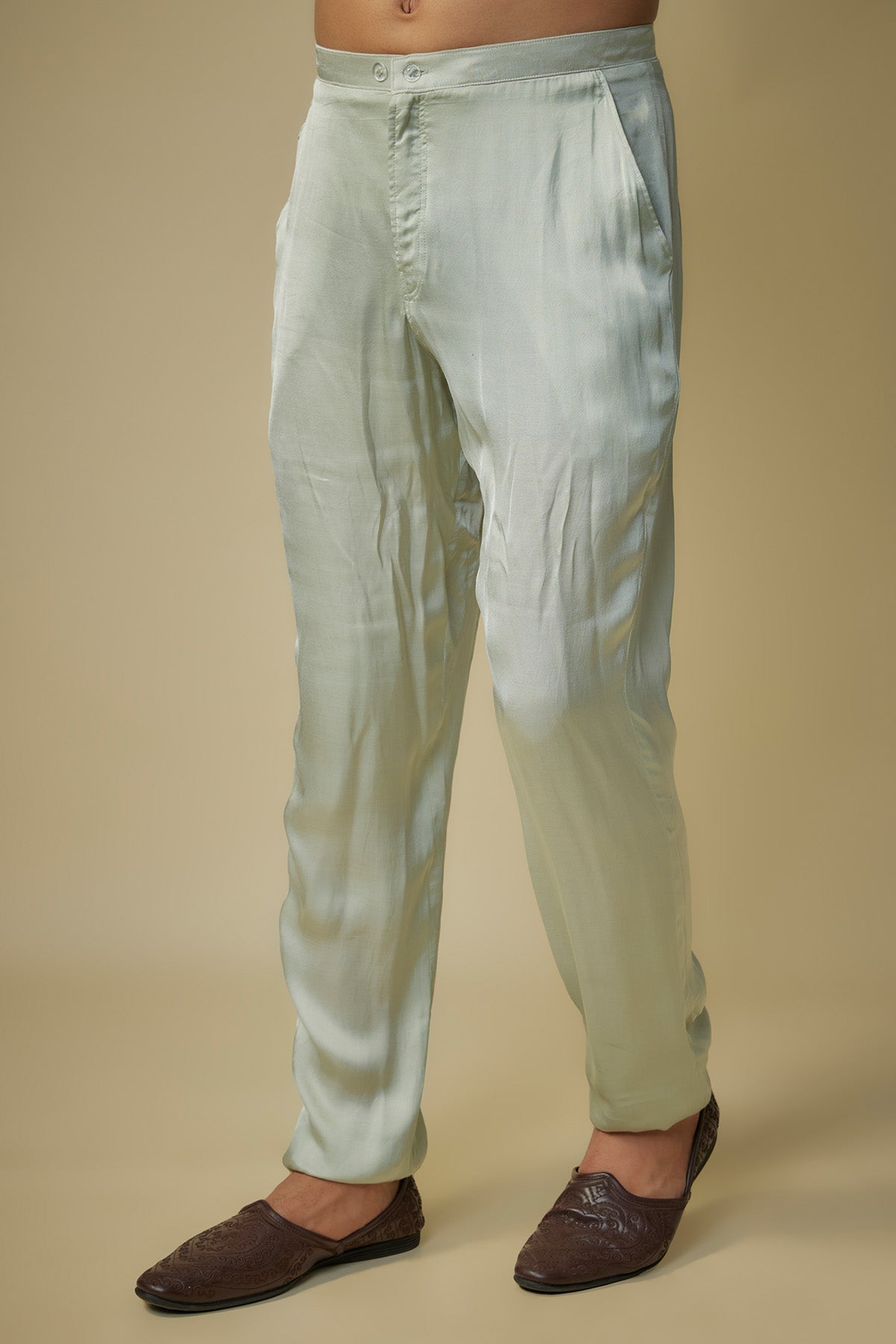 Sage Green Embroidered Bundi Set