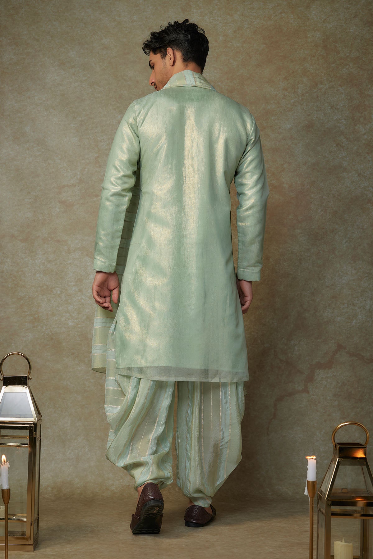 Sage Green Embroidered Dhoti Set