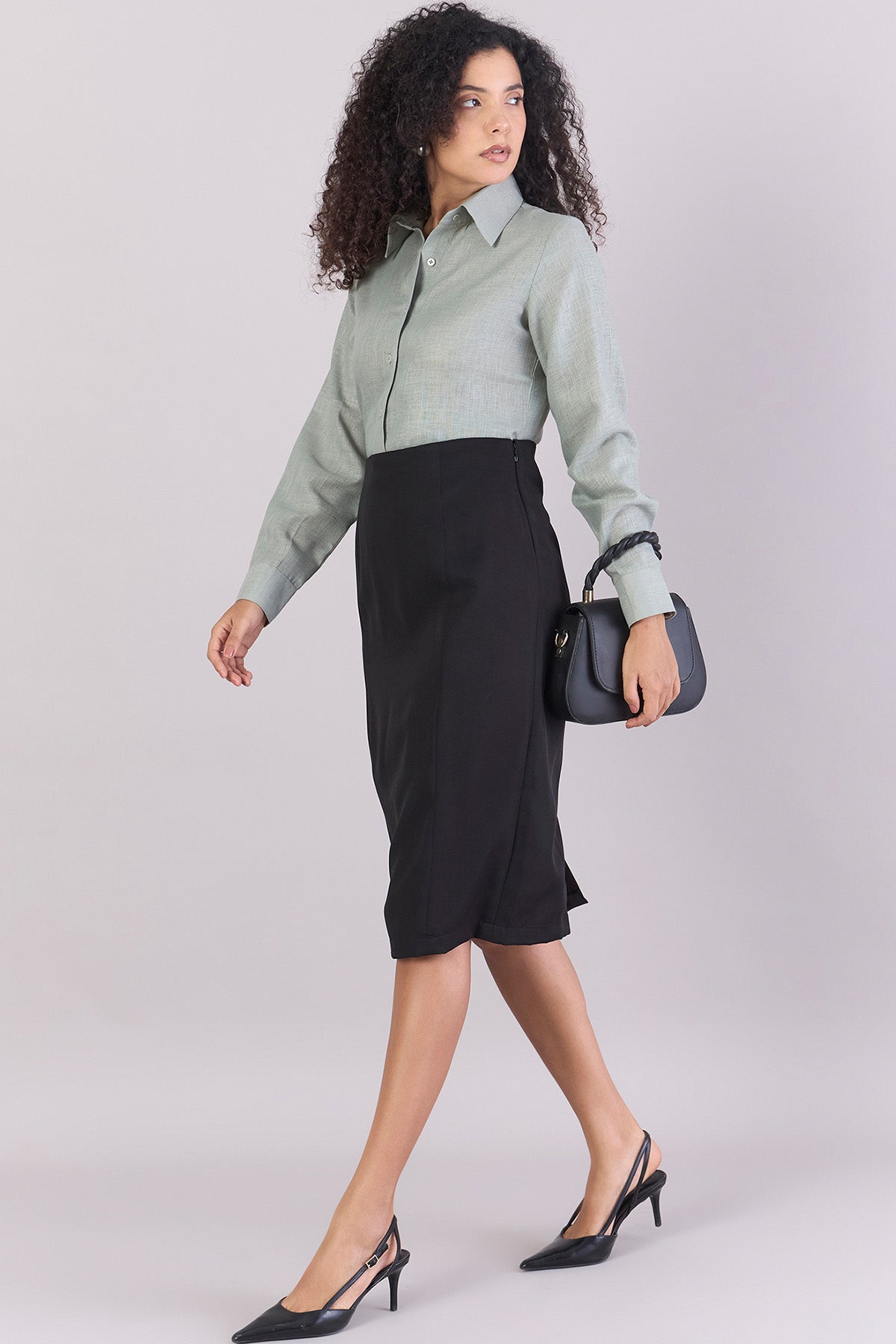 Sage Green Full Sleeves Shirt