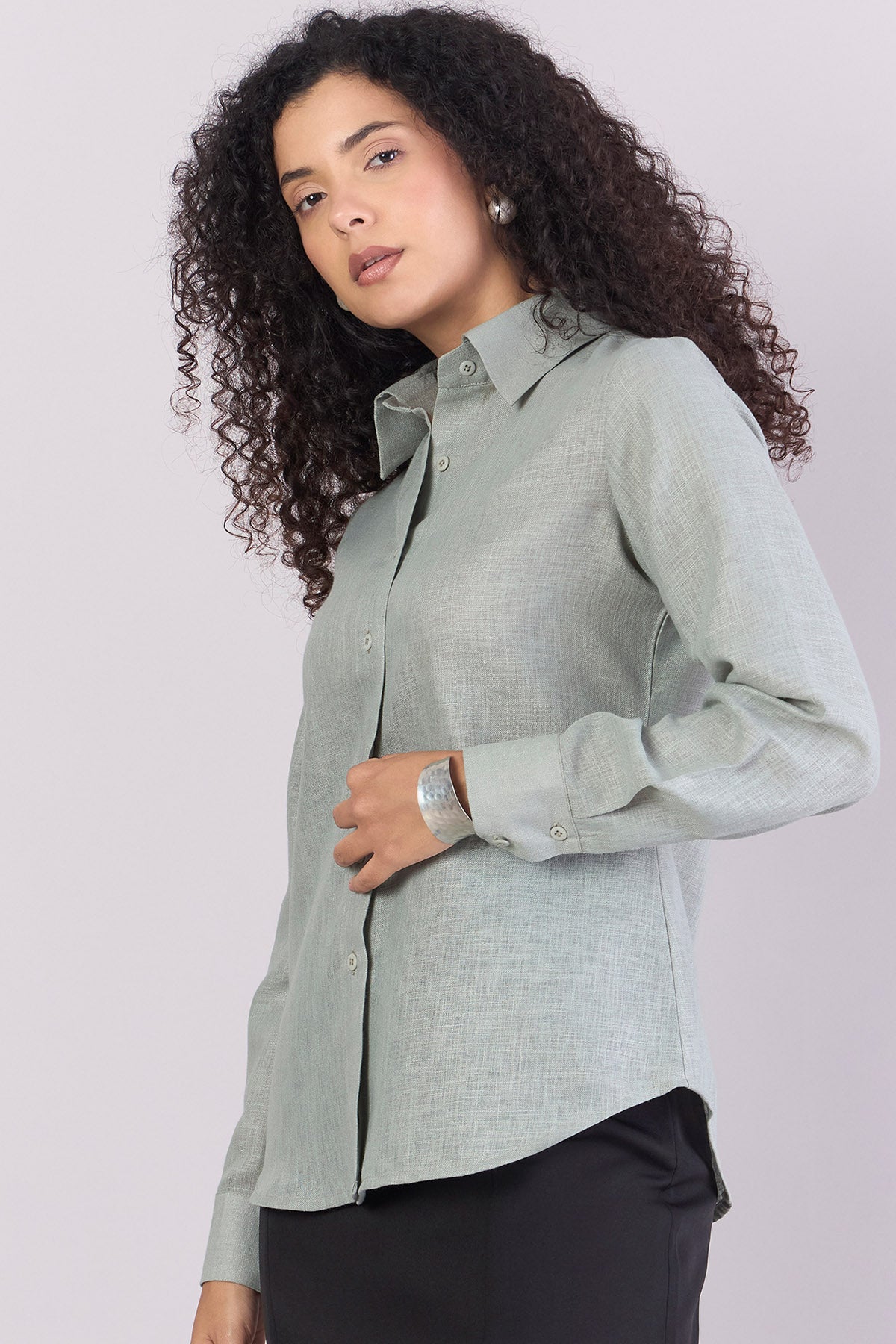 Sage Green Full Sleeves Shirt