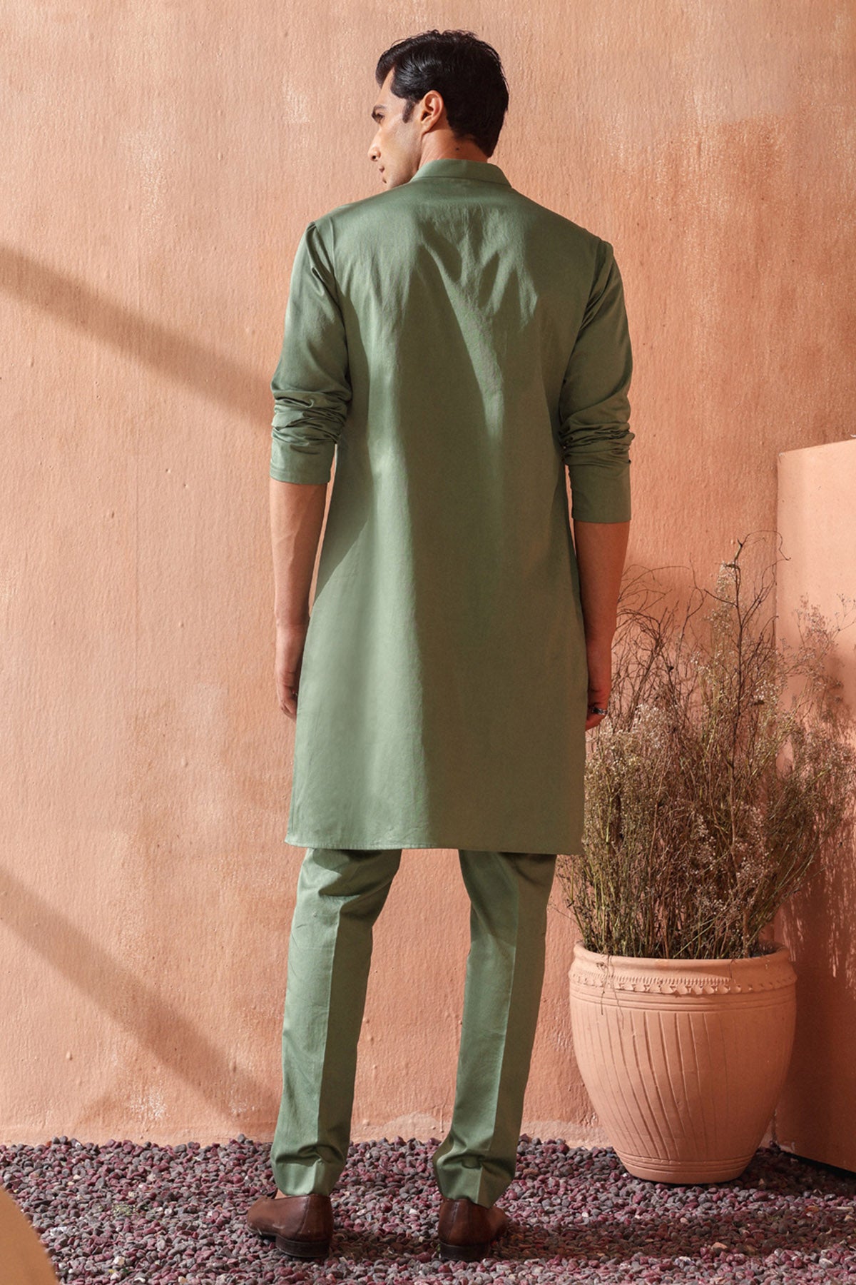 Sage Green Giza Cotton Kurta Set