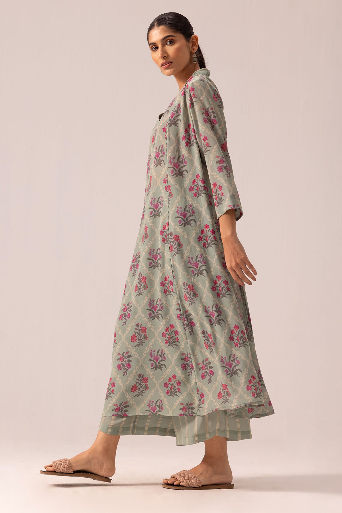 Sage Green Pintuck Kurta & Pant