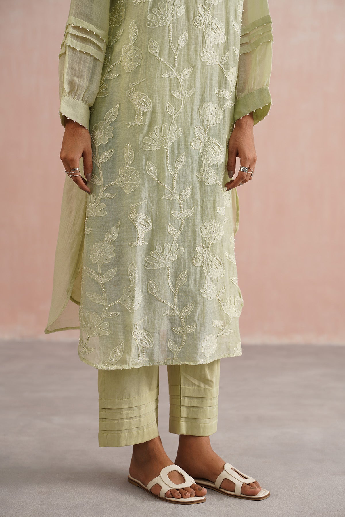 Sage Green Pleated Co-ord Set