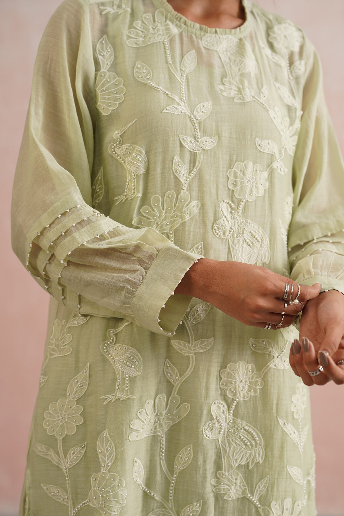 Sage Green Pleated Co-ord Set