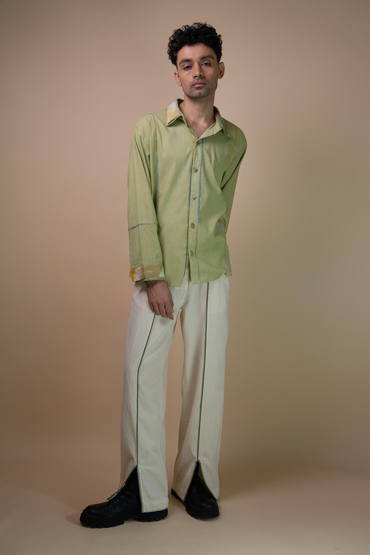 Sage Green Relaxed-Fit Shirt