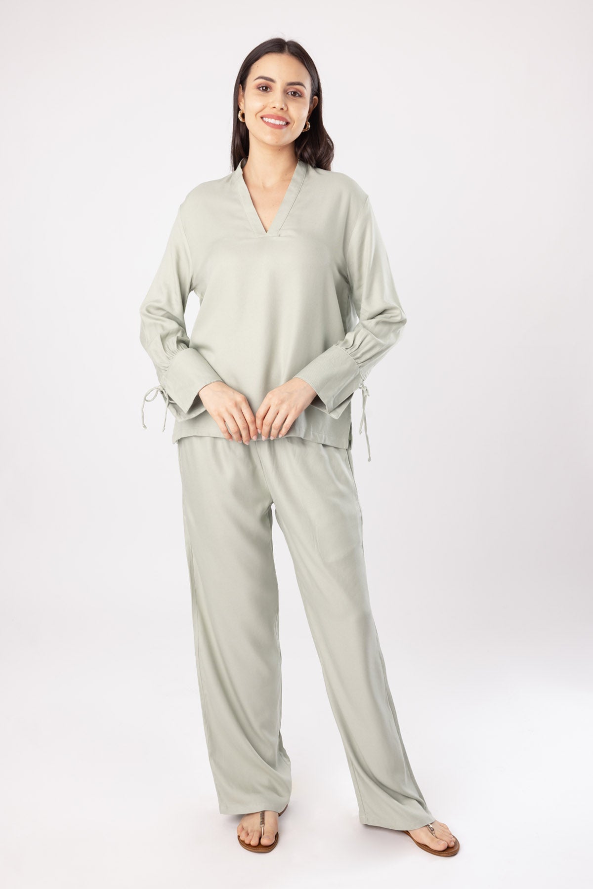Buy Designer Sage Green Top & Pant Set Online