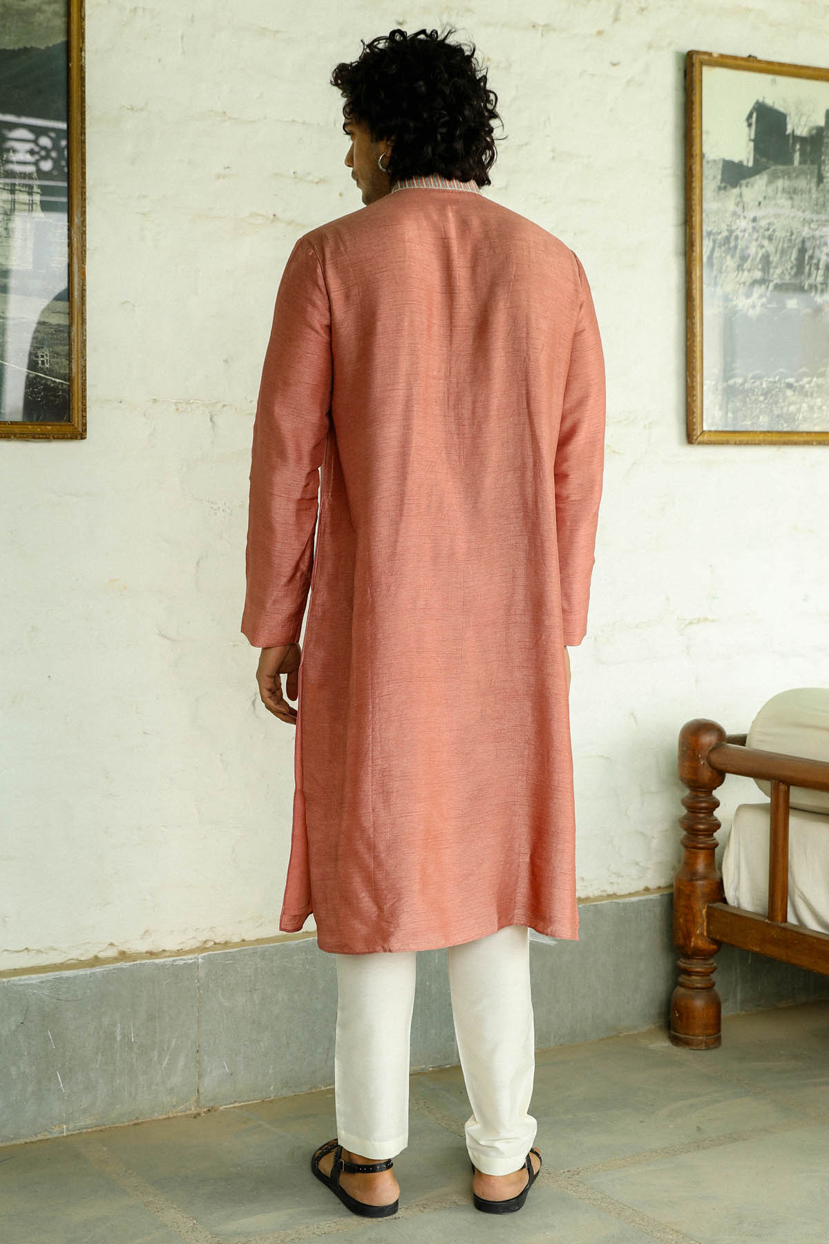 Salmon Resham Zari Kurta & Pants