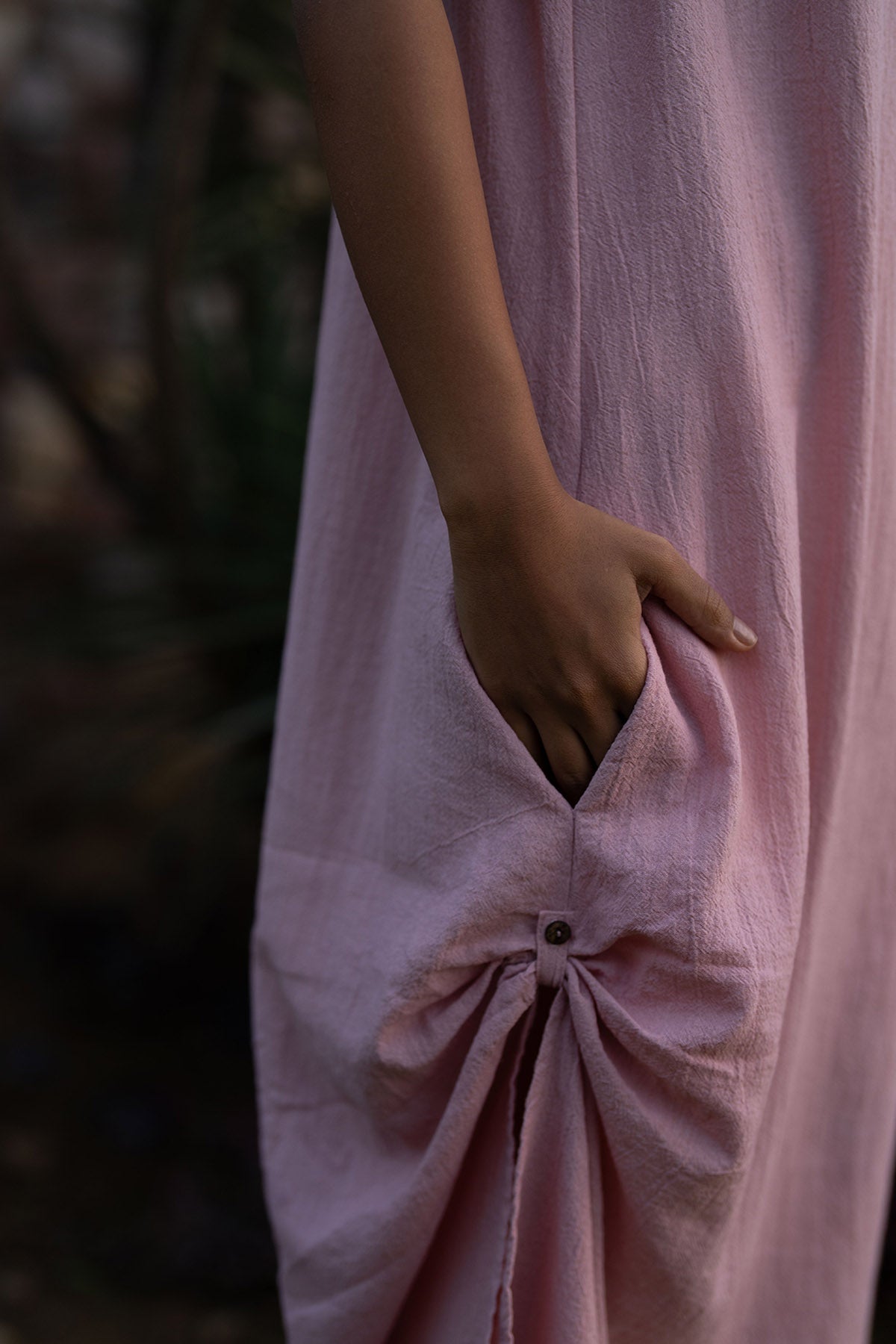 Salmon Pink Cotton Gauze Dress