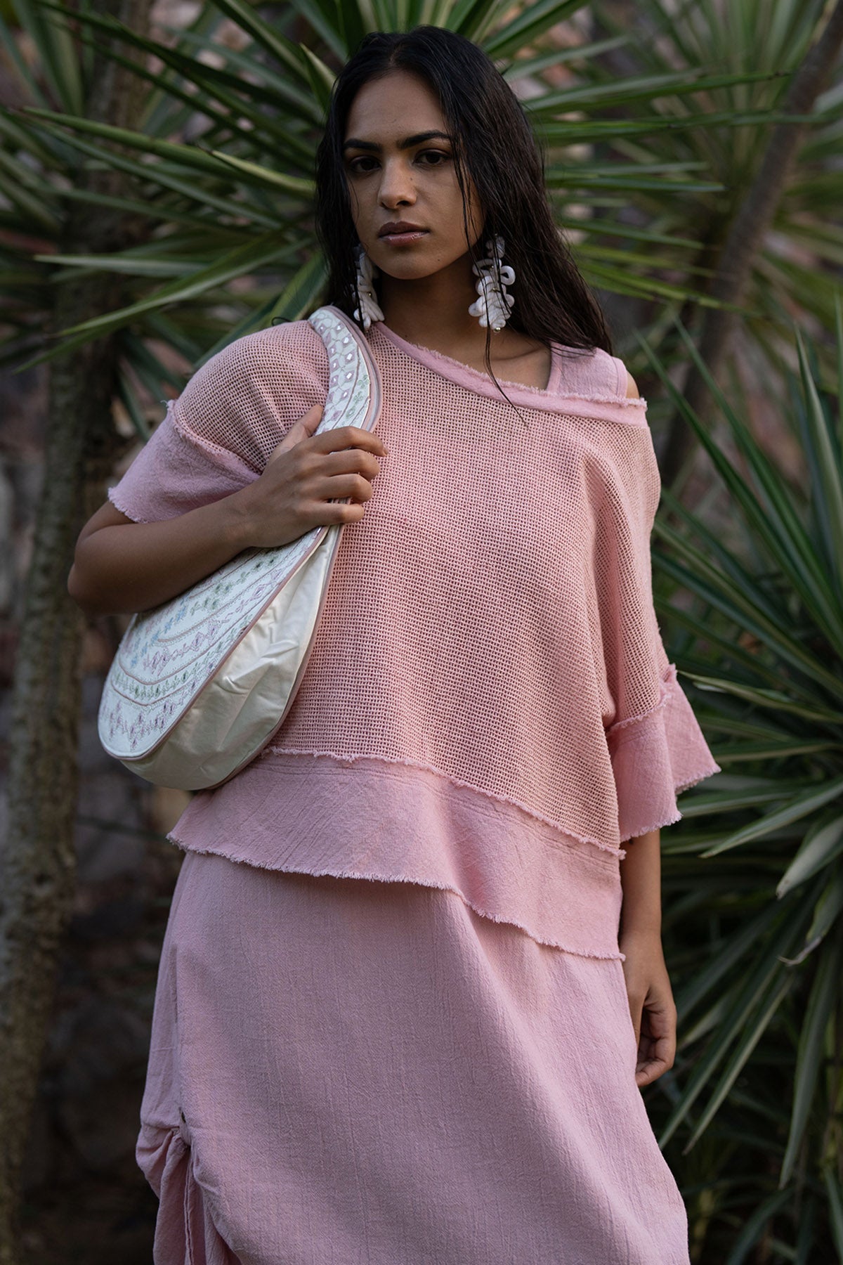 Buy Salmon Pink Cotton Square Top for women by Beachbum online available at scrollnshops