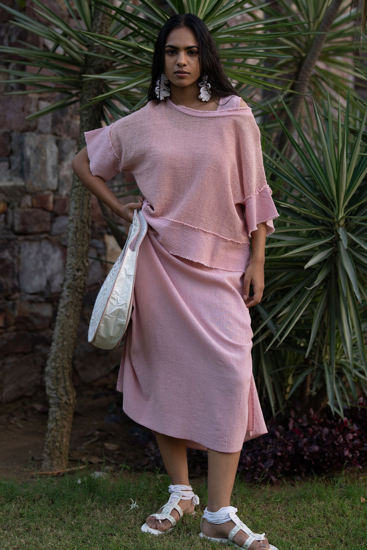 Salmon Pink Cotton Square Top