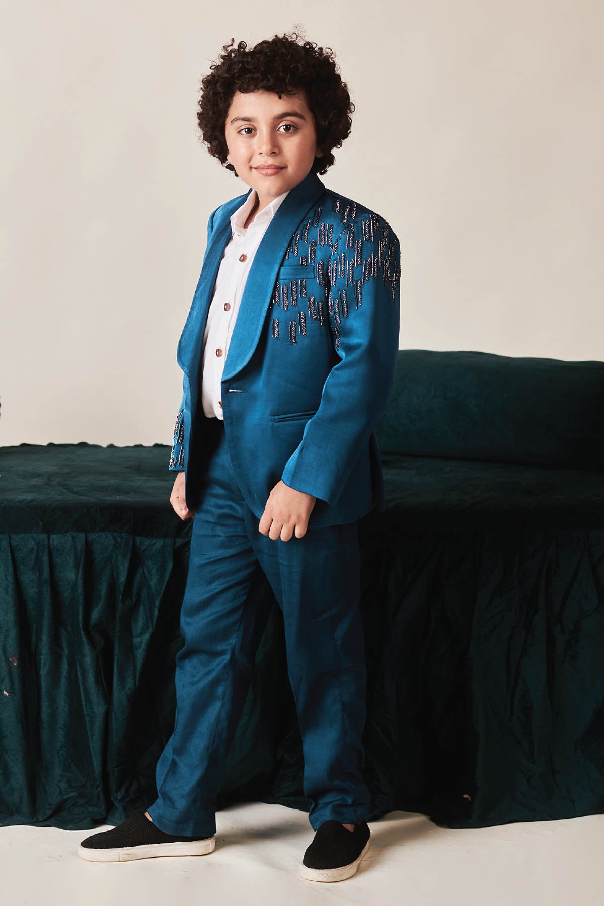 Sapphire Blue Embroidered Tuxedo