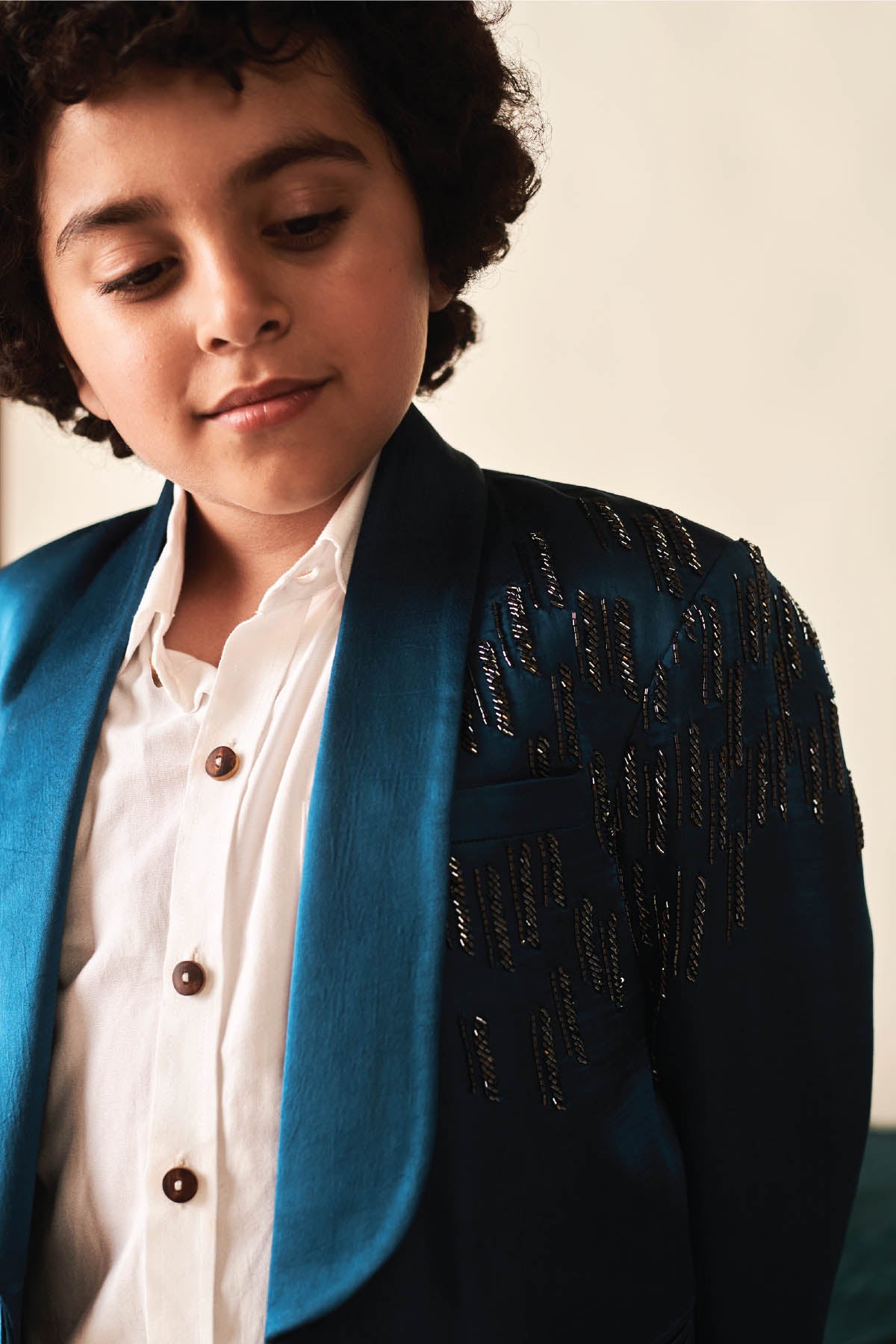 Sapphire Blue Embroidered Tuxedo