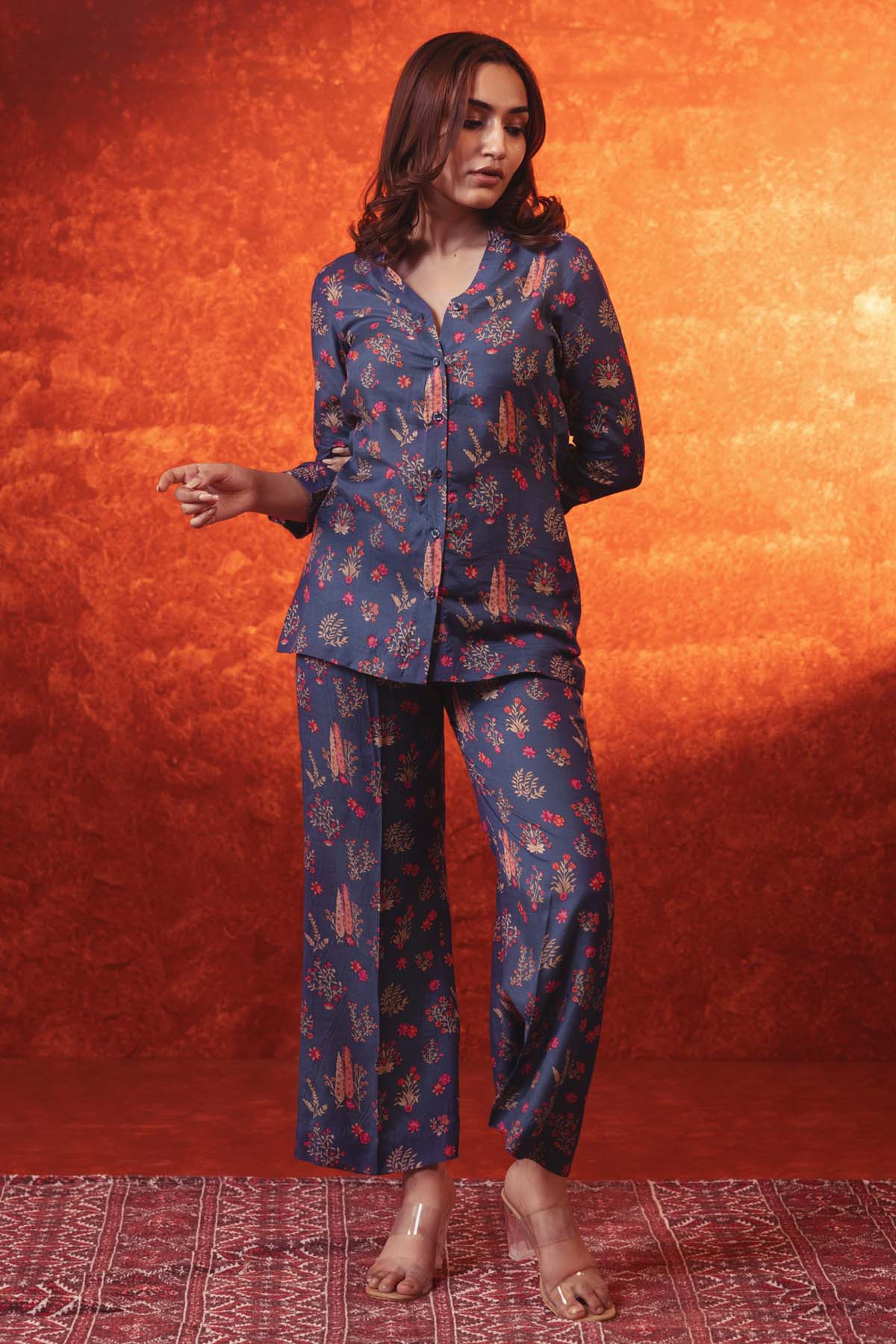 Sapphire Blue Printed Co-ord Set