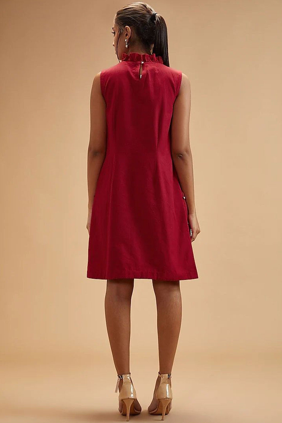 Scarlet Red Pleated Tunic