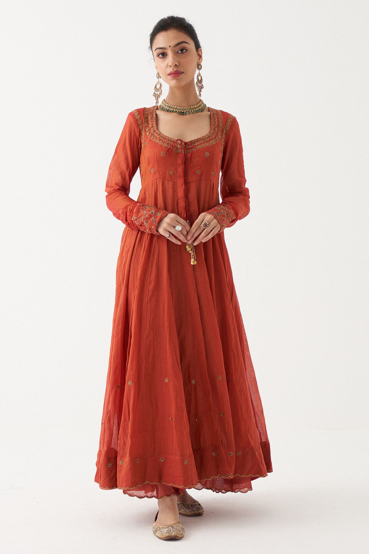 Scarlet Red Zardozi Anarkali Set