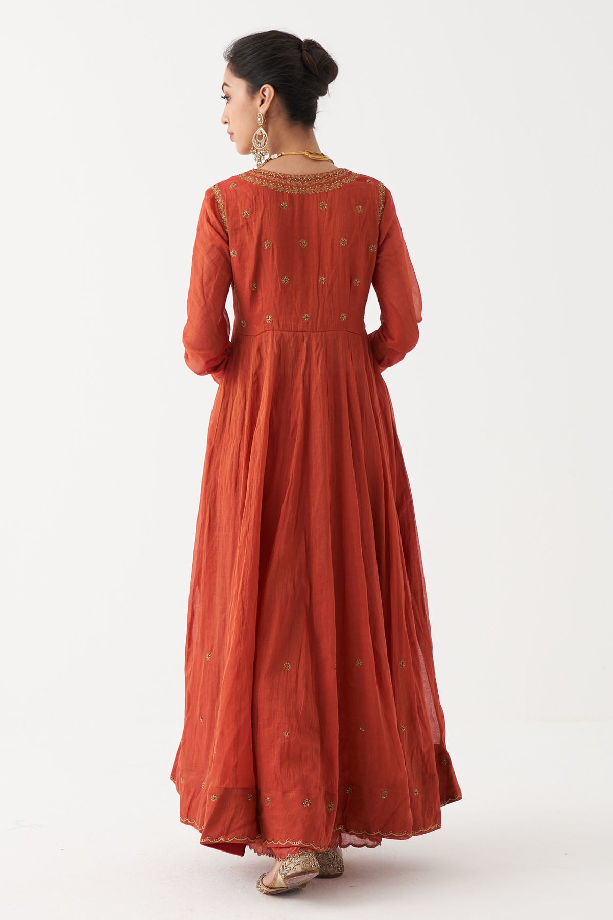 Scarlet Red Zardozi Anarkali Set